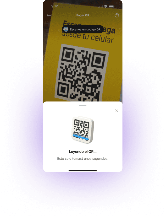 Pantalla de celular muestra App Takenos leyendo un QR permitiendo pagar con QR interoperable en Argentina, Brasil y Bolivia como si fueras un local, aprovechando el mejor tipo de cambio.