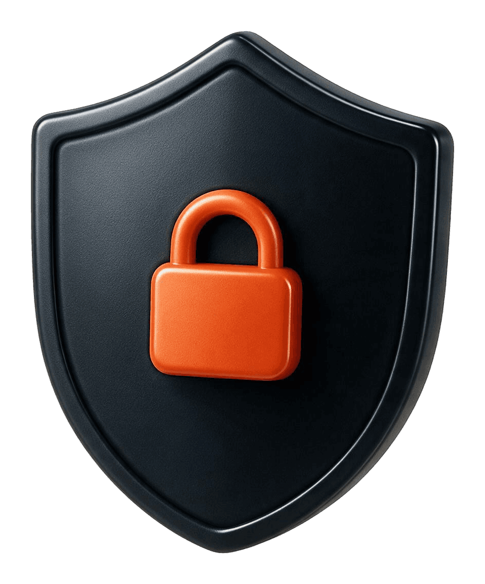 Security shield with padlock
