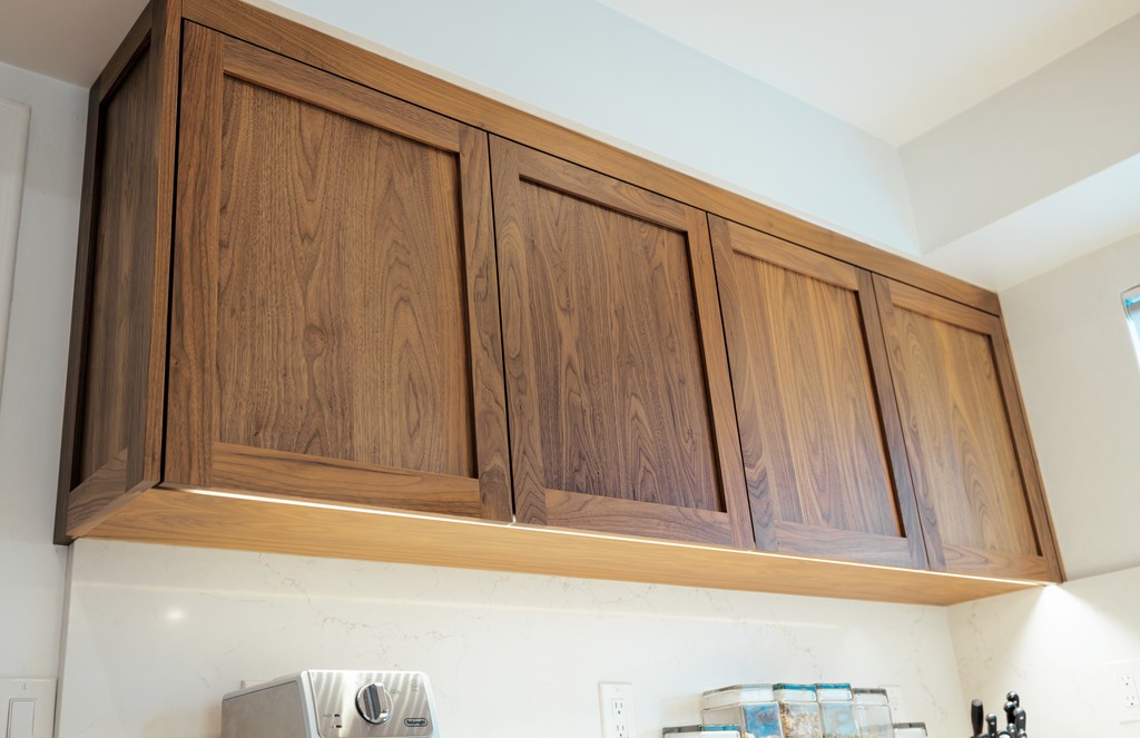 walnut kitchen cabinetry transitional custom industrial