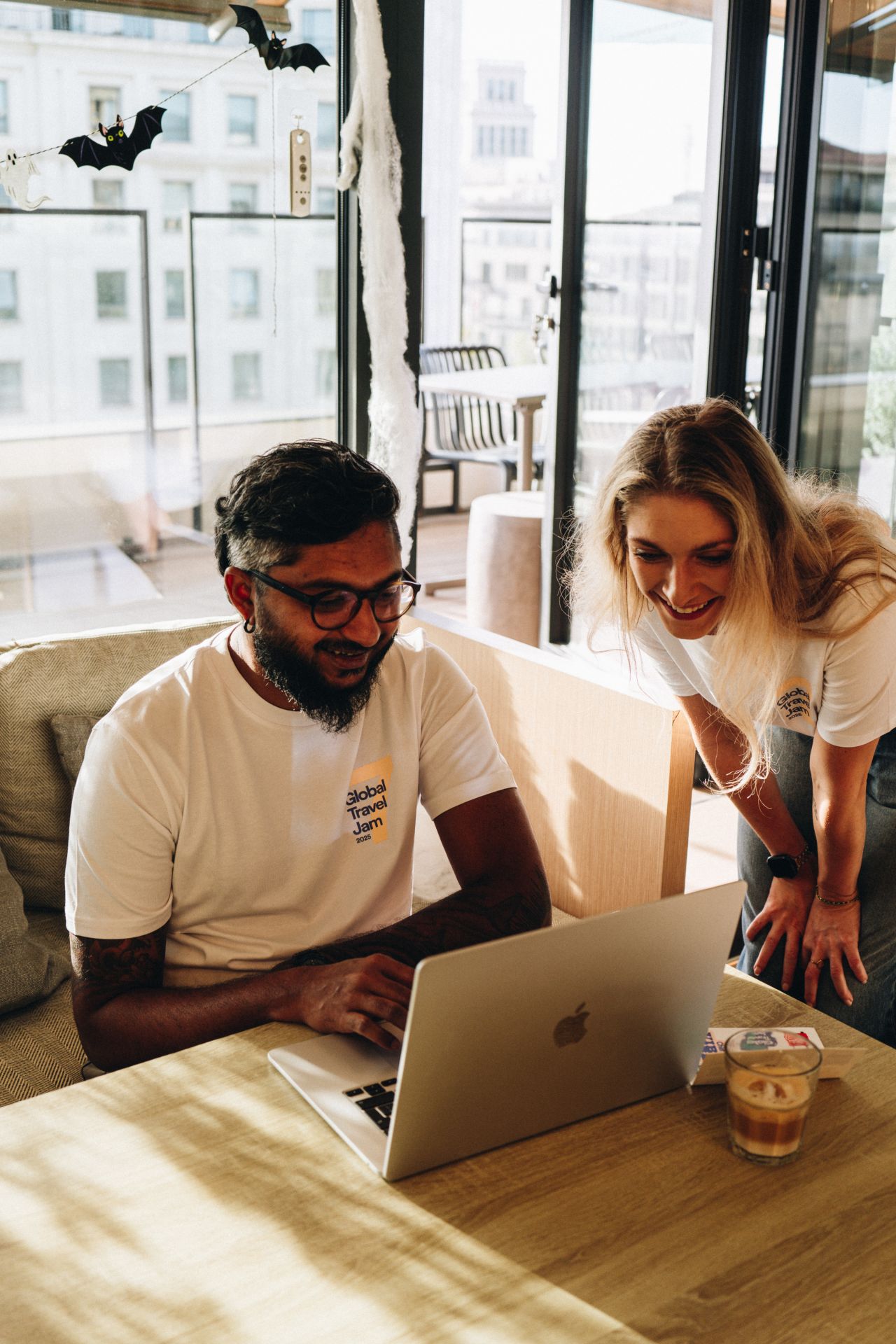 Vintage Car Under Palm Trees