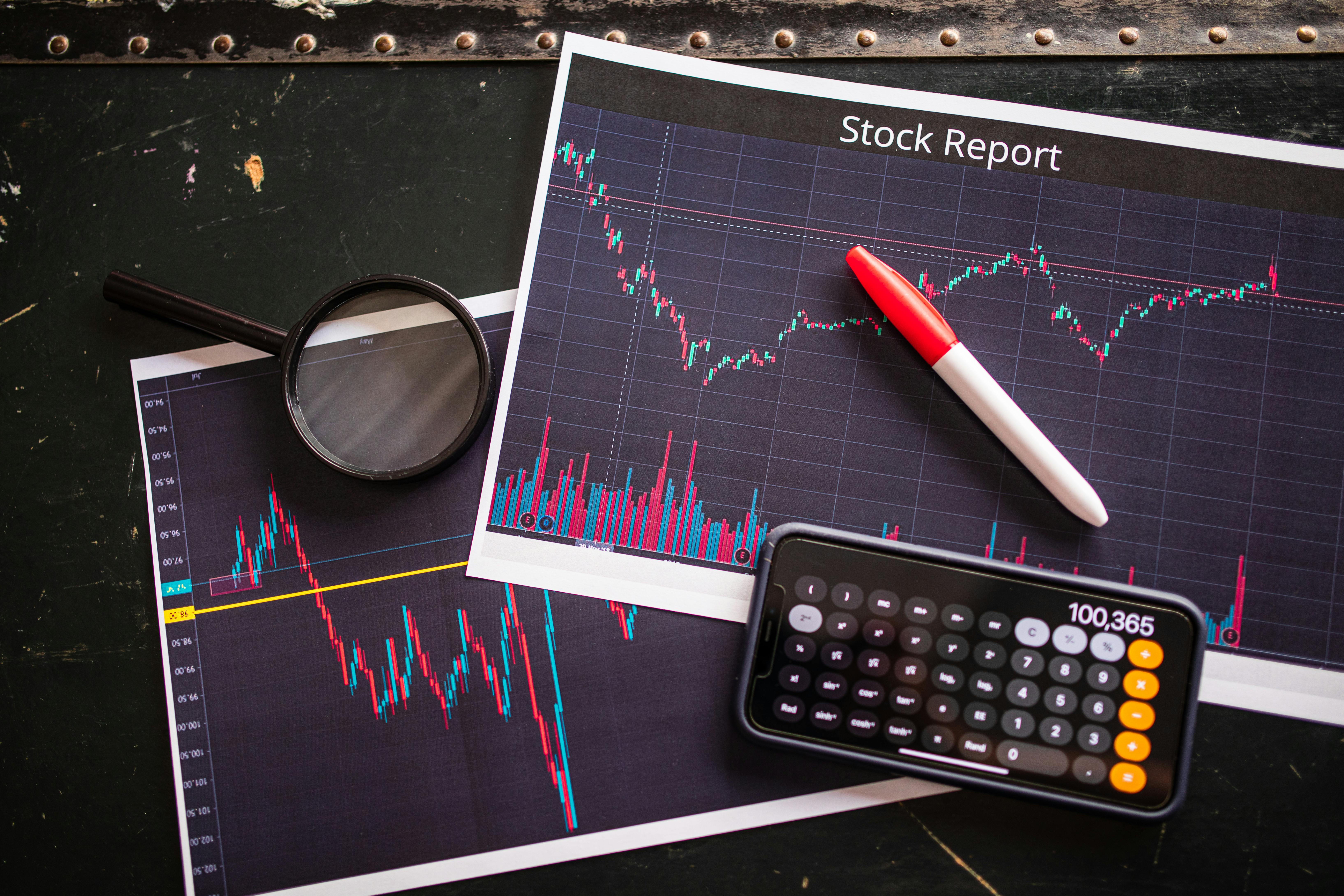 Showing stock report or Stock Options Trading