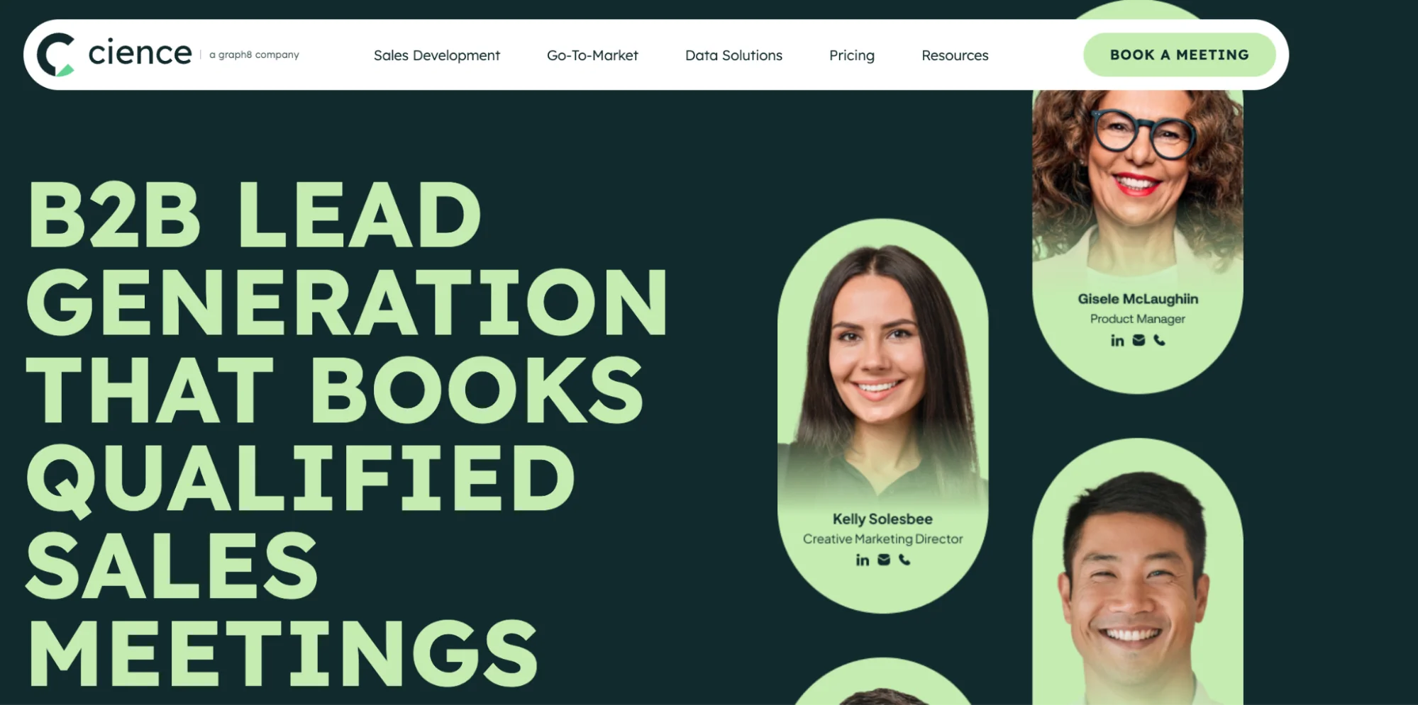 CIENCE homepage: B2B lead generation with human SDRs and AI tooling