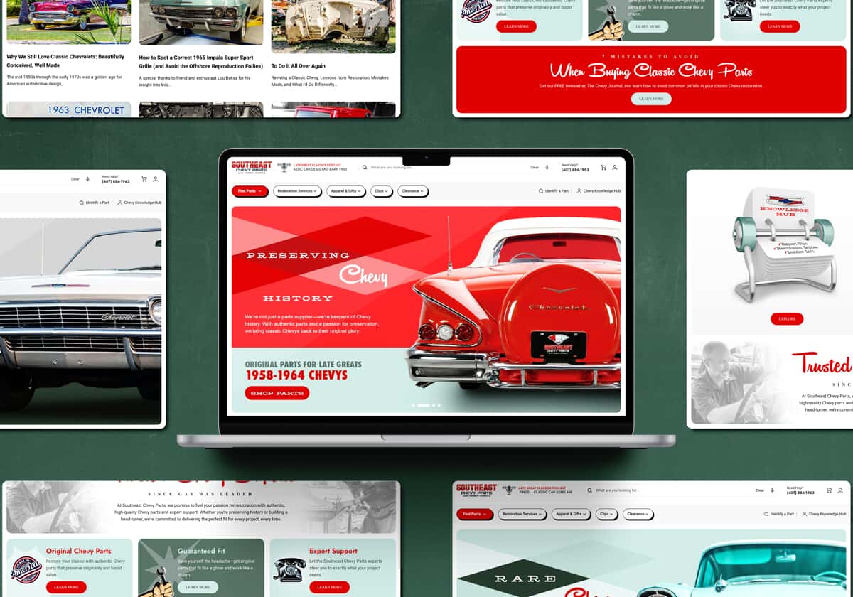 Photo of Southeast Chevy Parts website design