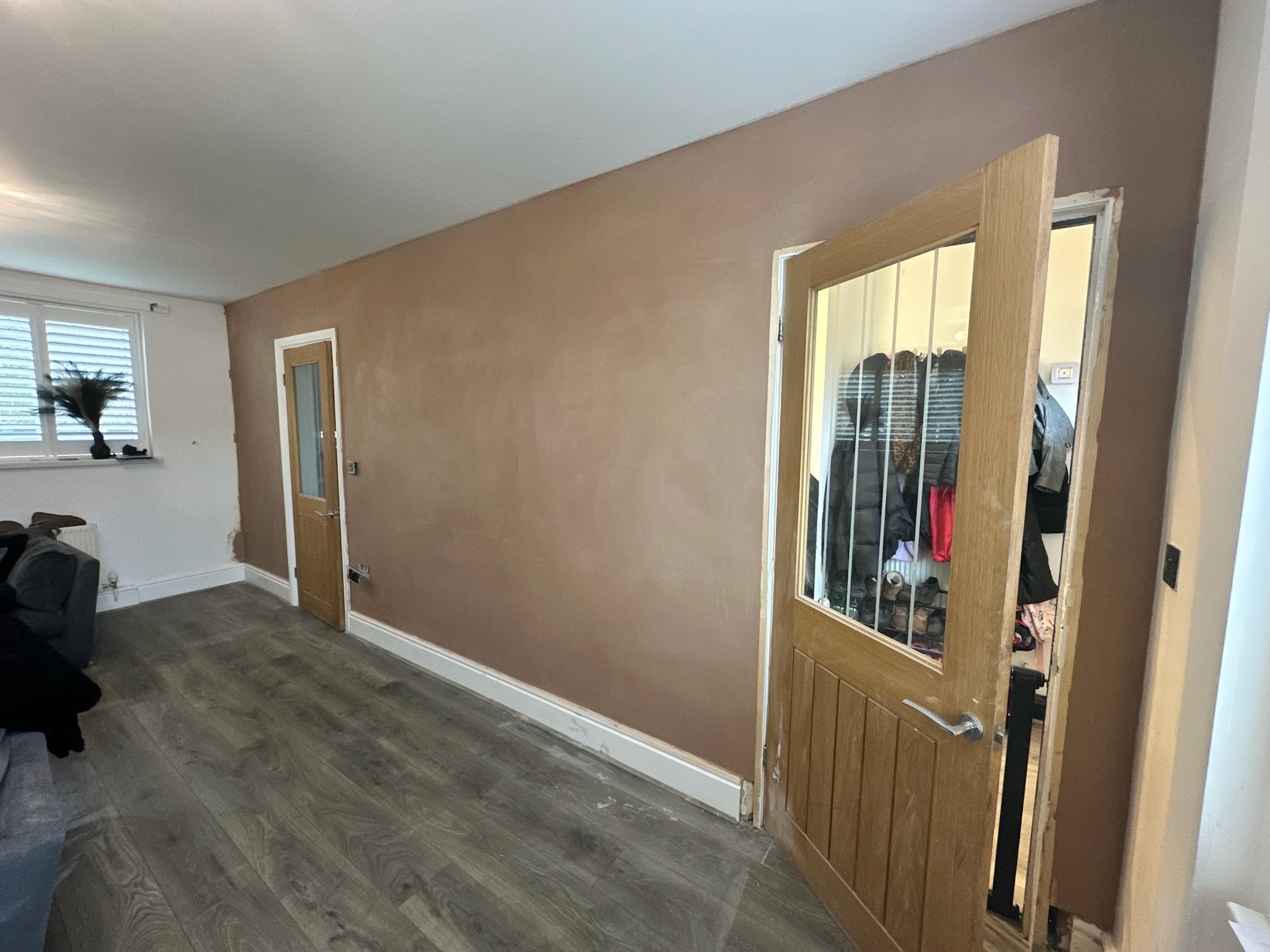 Porch entrance extension skim.