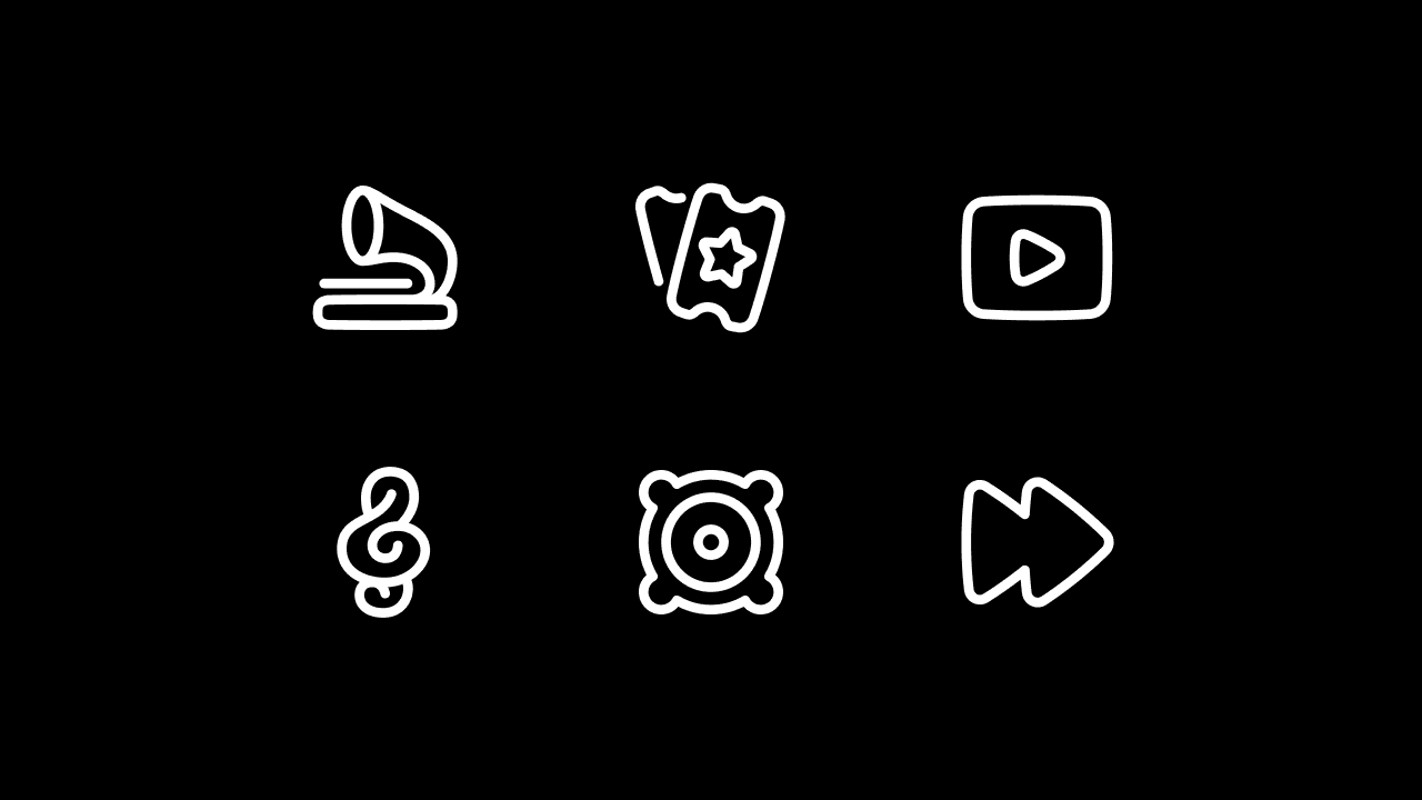 Plump Line Music Icon Set