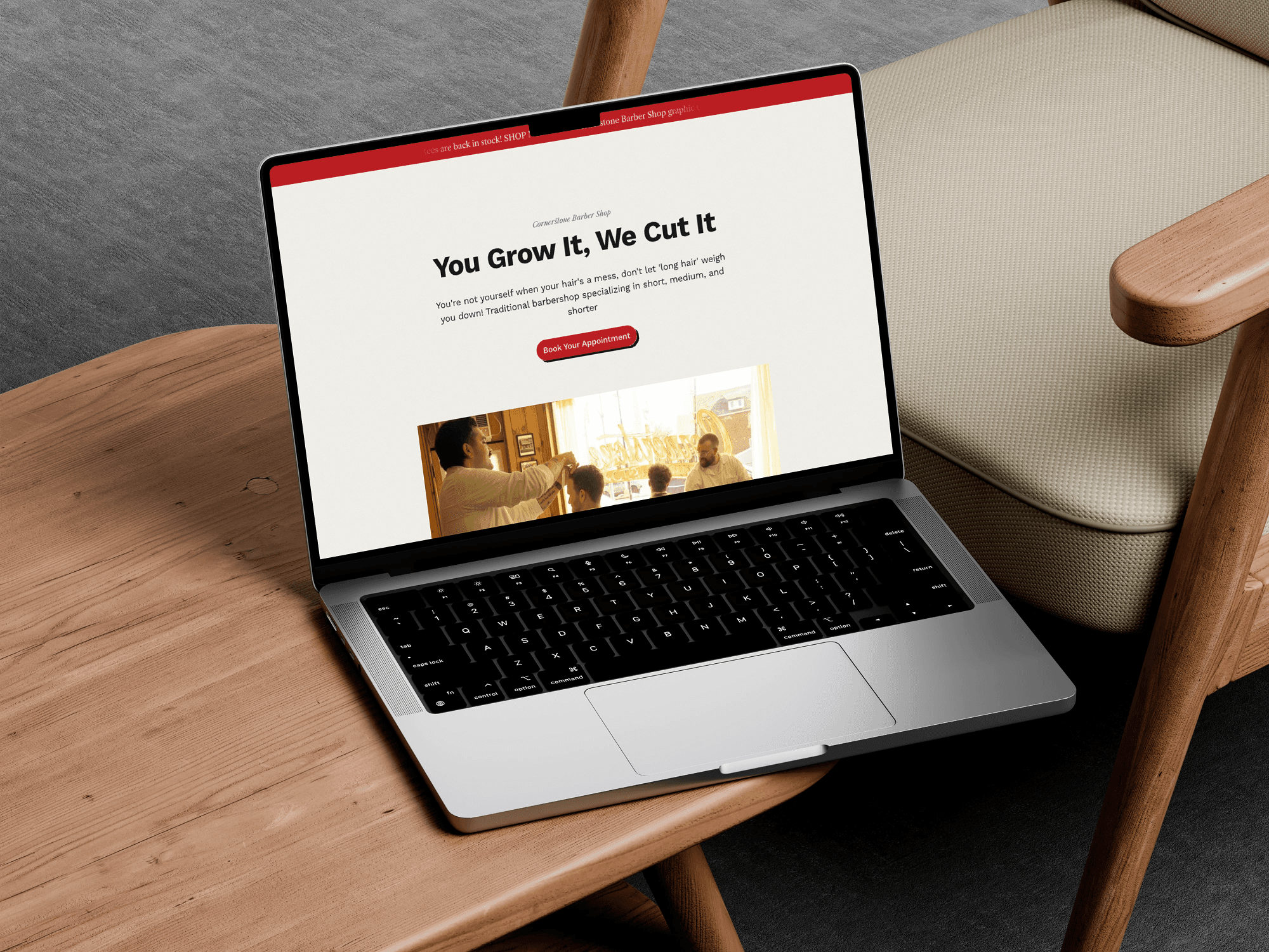 Device mockup for the hero section of Cornerstone's website