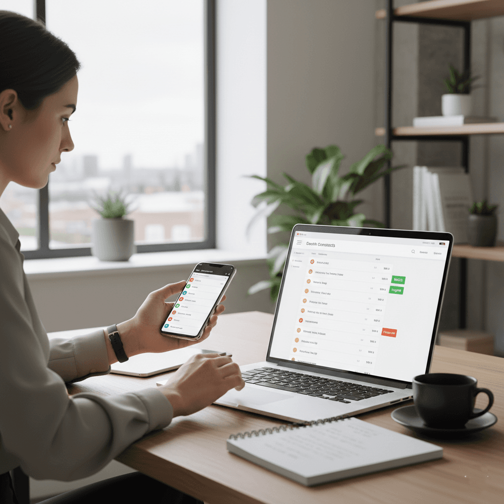 Trade show networking at Autumn Gift & Homeware Fair 2026 where a retail professional scans a business card using Habsy for organized follow-up.