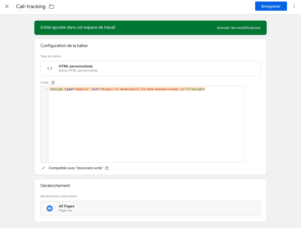 Ajout balise HTML personnalisée