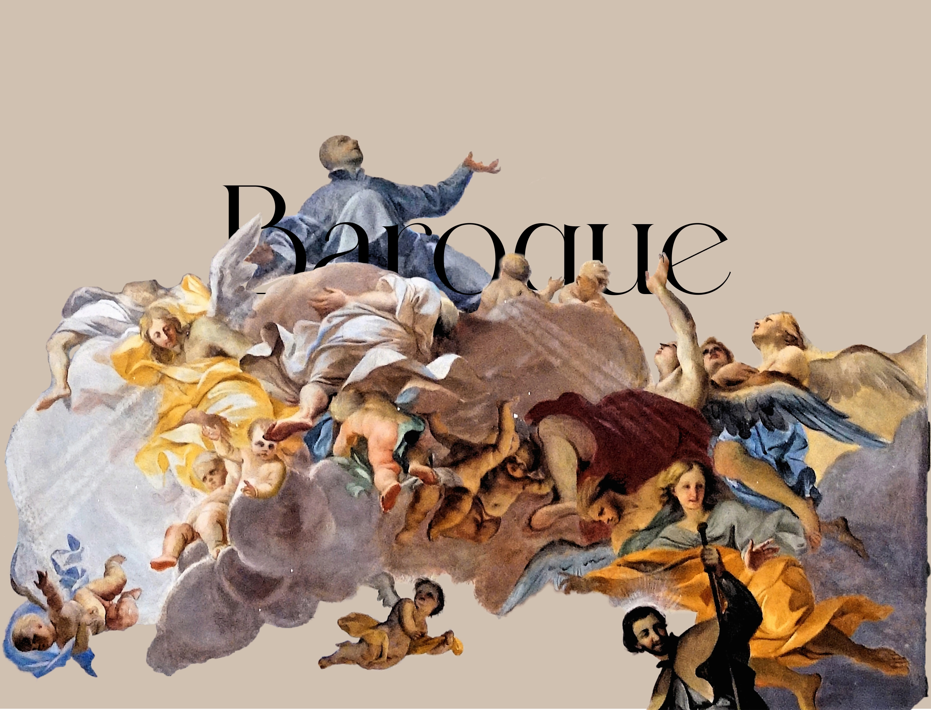 Listen to See project thumbnail featuring a Baroque-style painting collage.