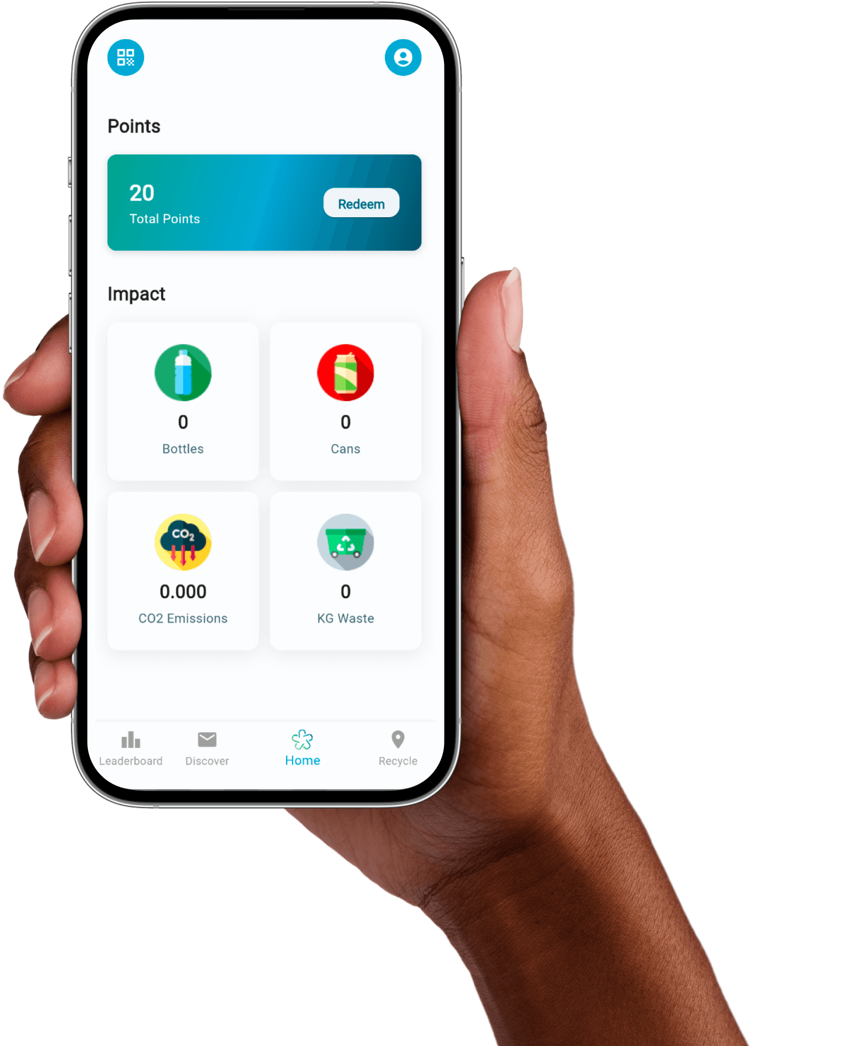 Lesser app showing recycling impact on iPhone