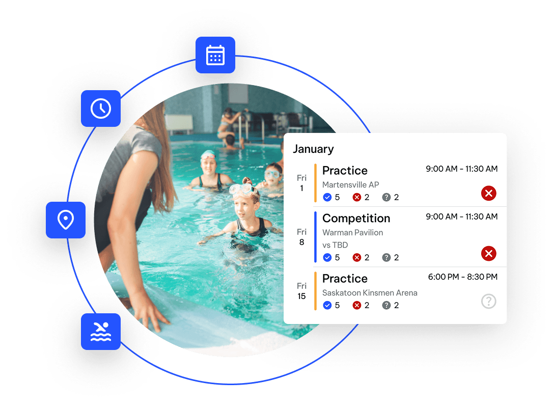 Swim Club Scheduling Software Image