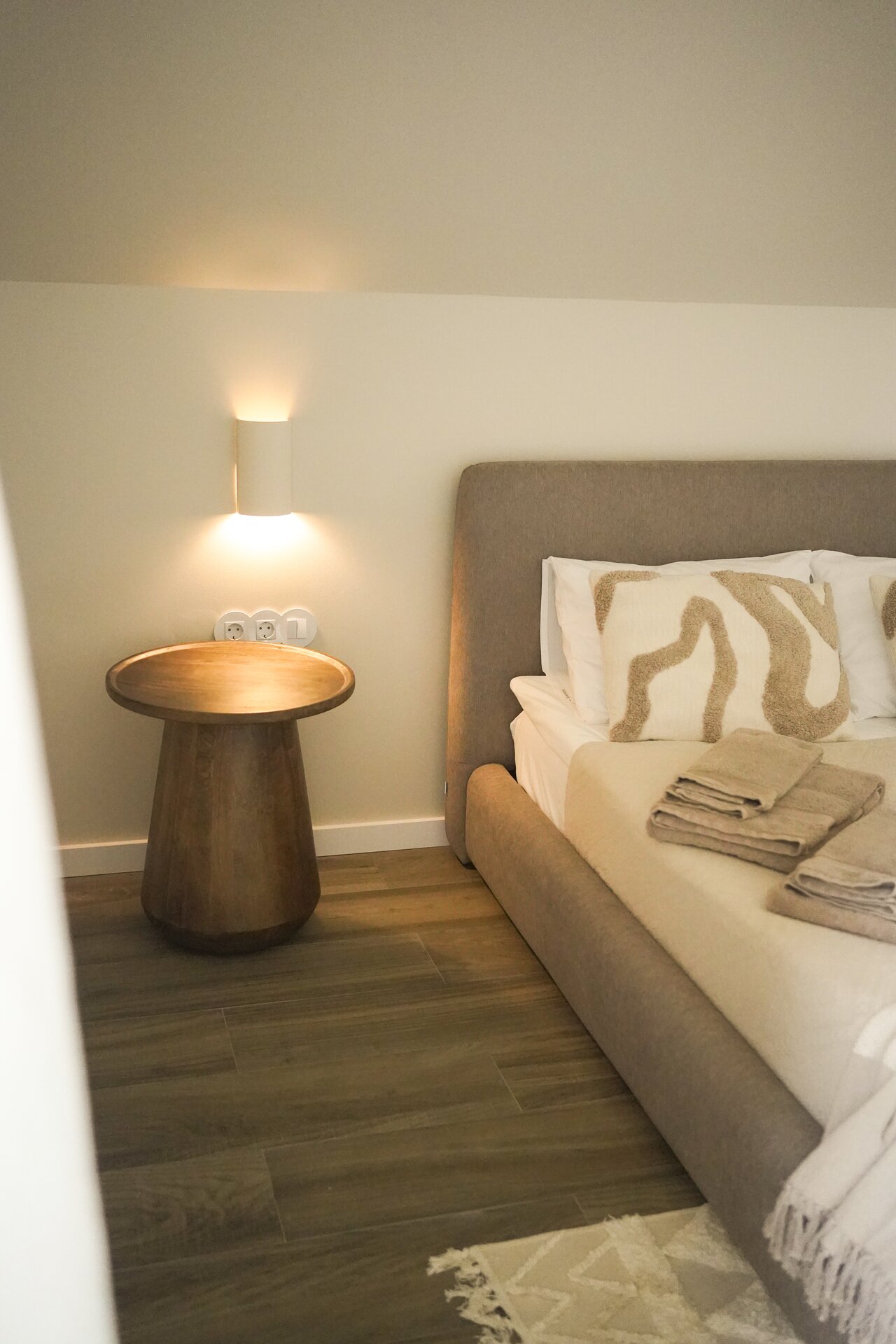 : Minimal bedroom interior at Villa Flora