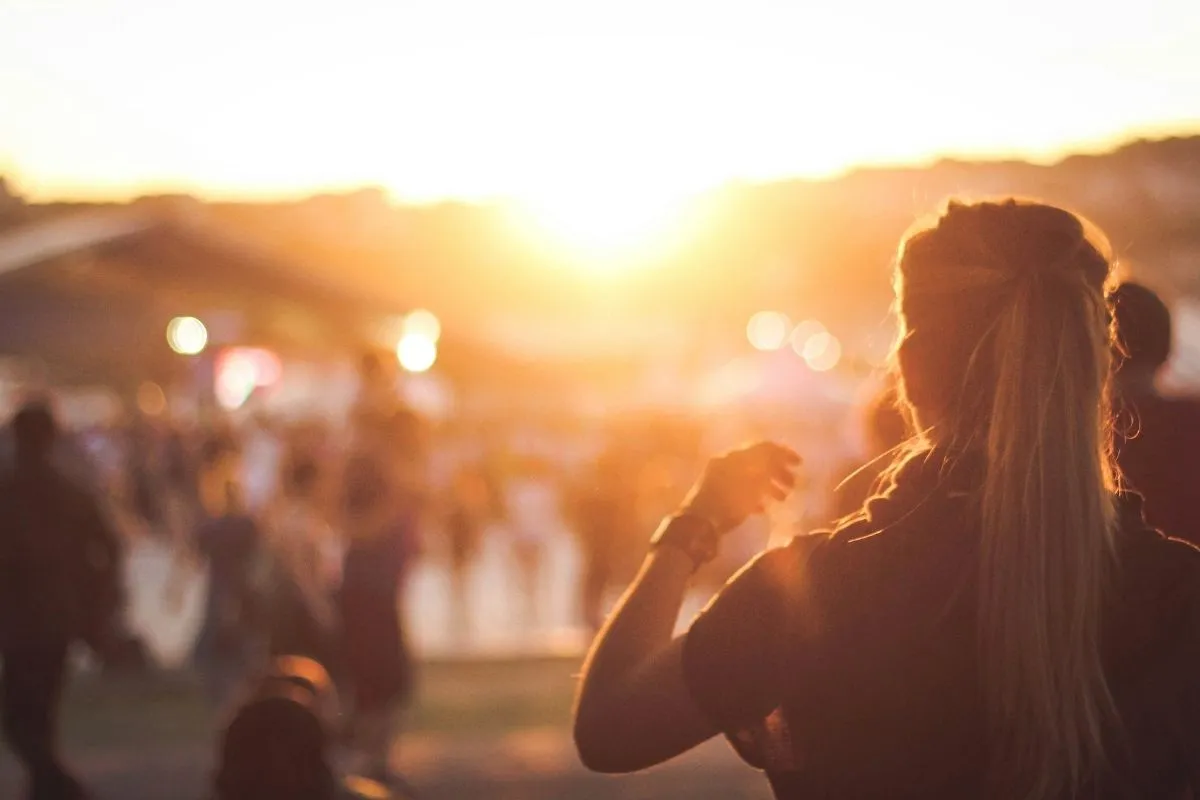 sunset at festival