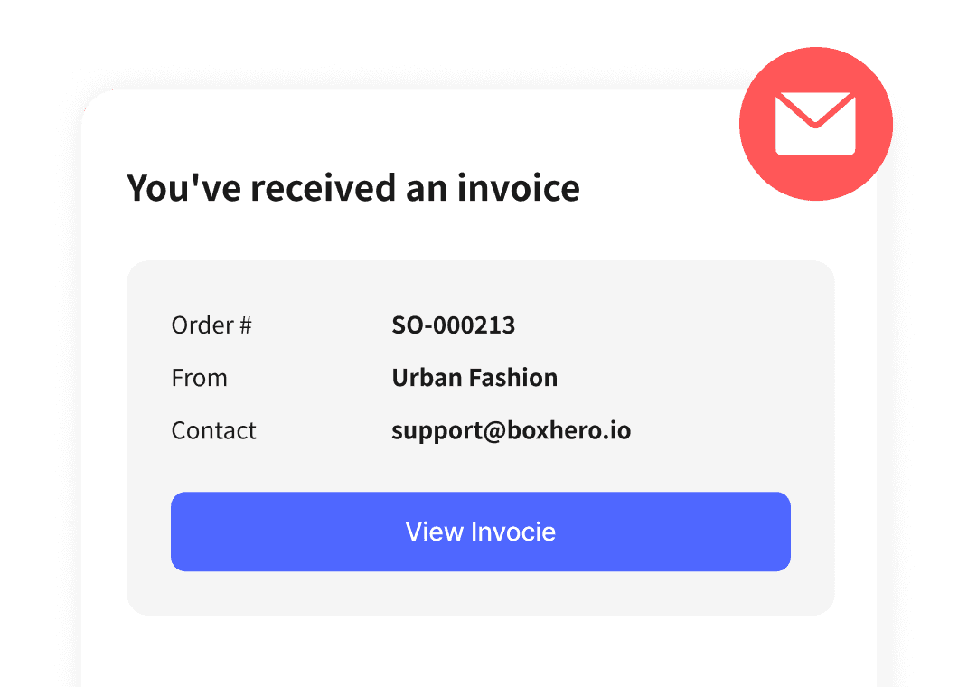 An email notification alerting a partner that they've received a Sales Order, with a view link.