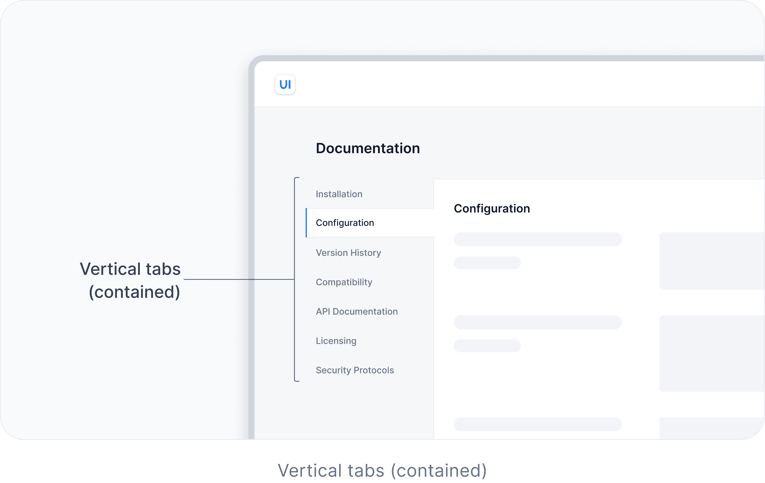 Example of vertical contained tabs