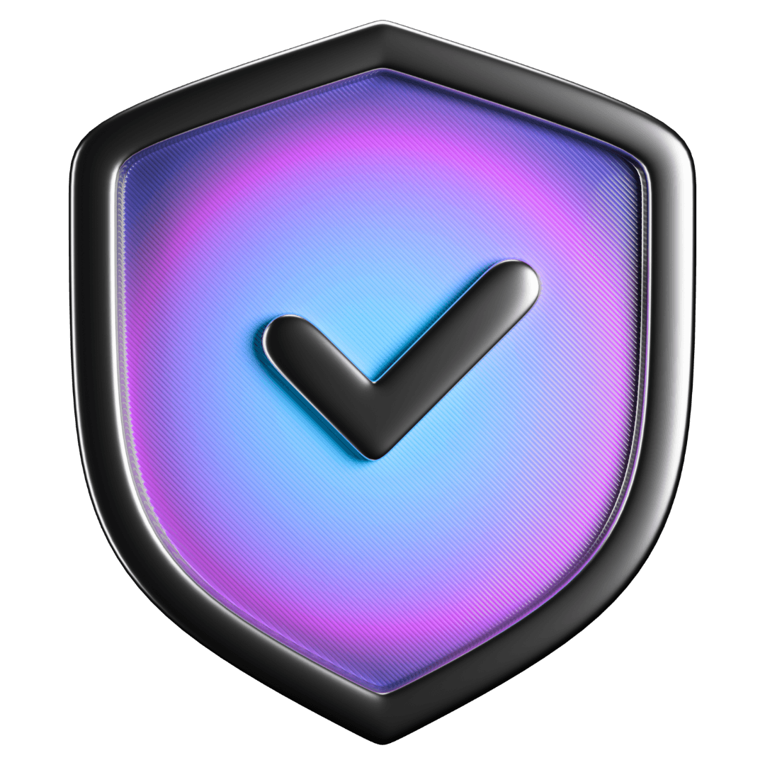 3Д изображение щита с галочкой