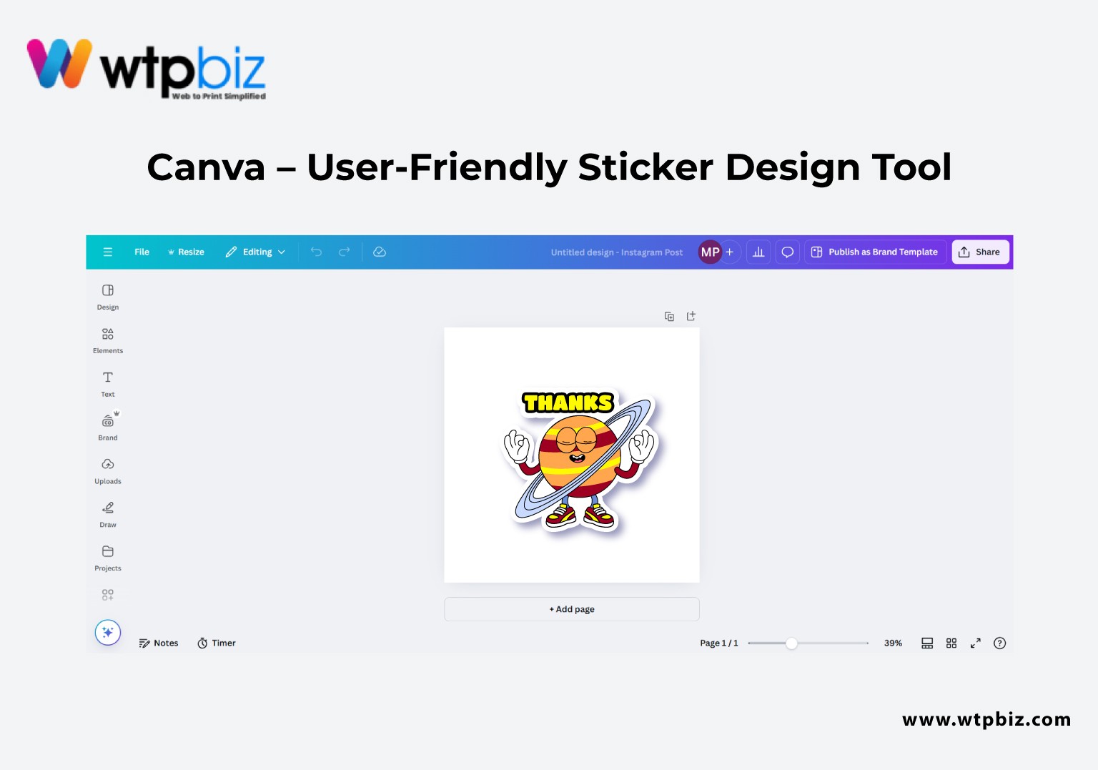 Canva – User-Friendly Sticker Design Tool