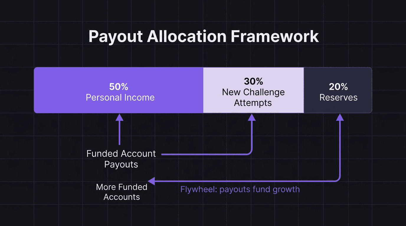 Diagram showing payout allocation framework with three categories