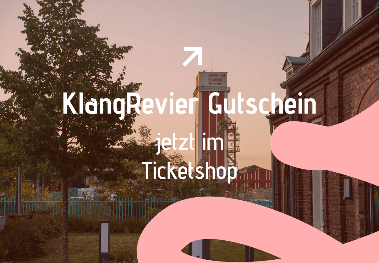 Frau hält ein gold-weiß verpacktes Geschenk mit Schleife in den Händen. Darüber steht der Text: ‚Weihnachts-Special – ab 60,00 € Hardtickets + Hoodie‘, begleitet von einem Sternsymbol. Im Vordergrund verläuft eine geschwungene lilafarbene grafische Form.