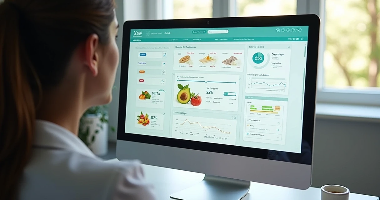 Histórico de atendimento digital do paciente em tela de computador 