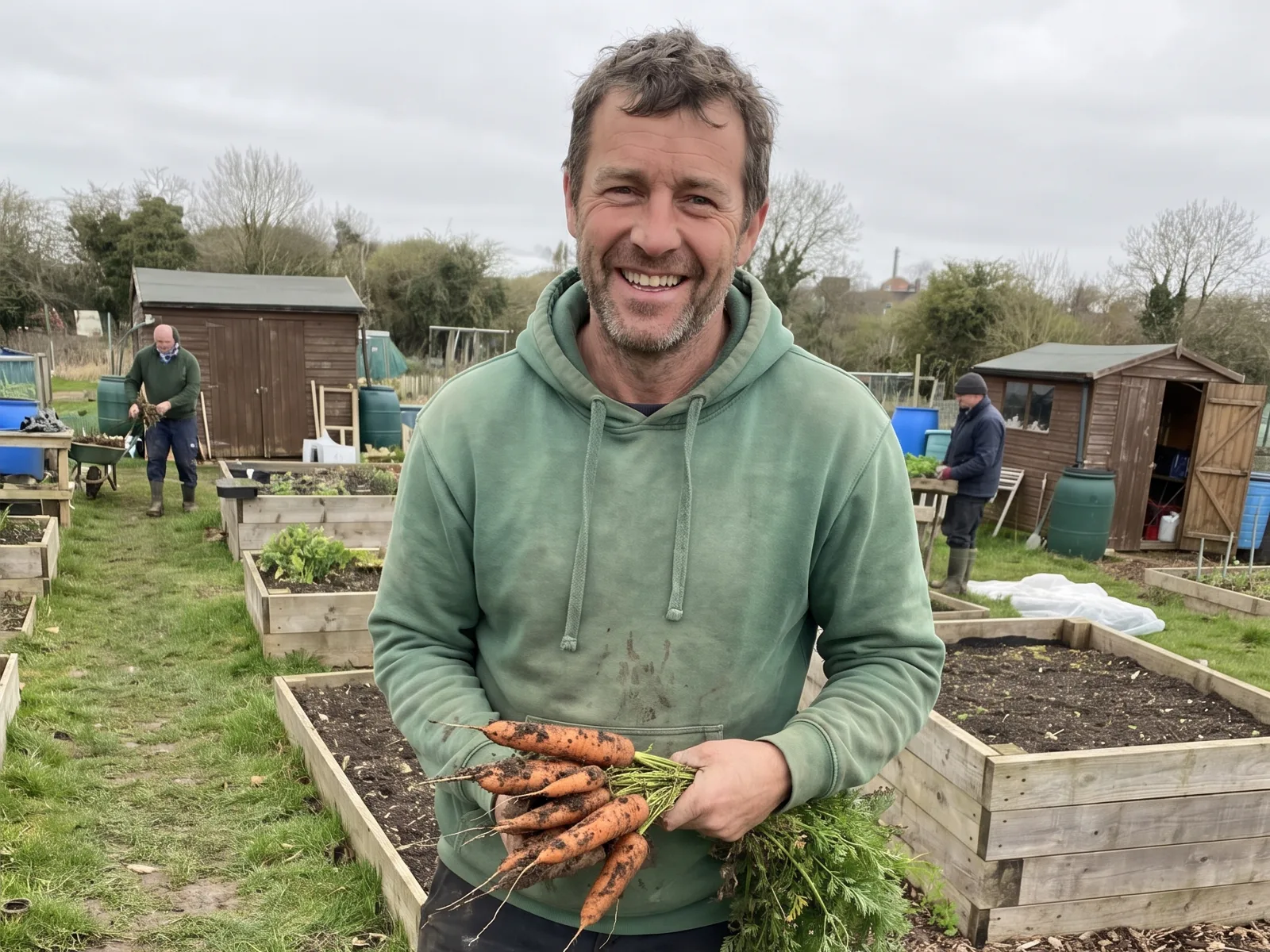 Lee on his allotment