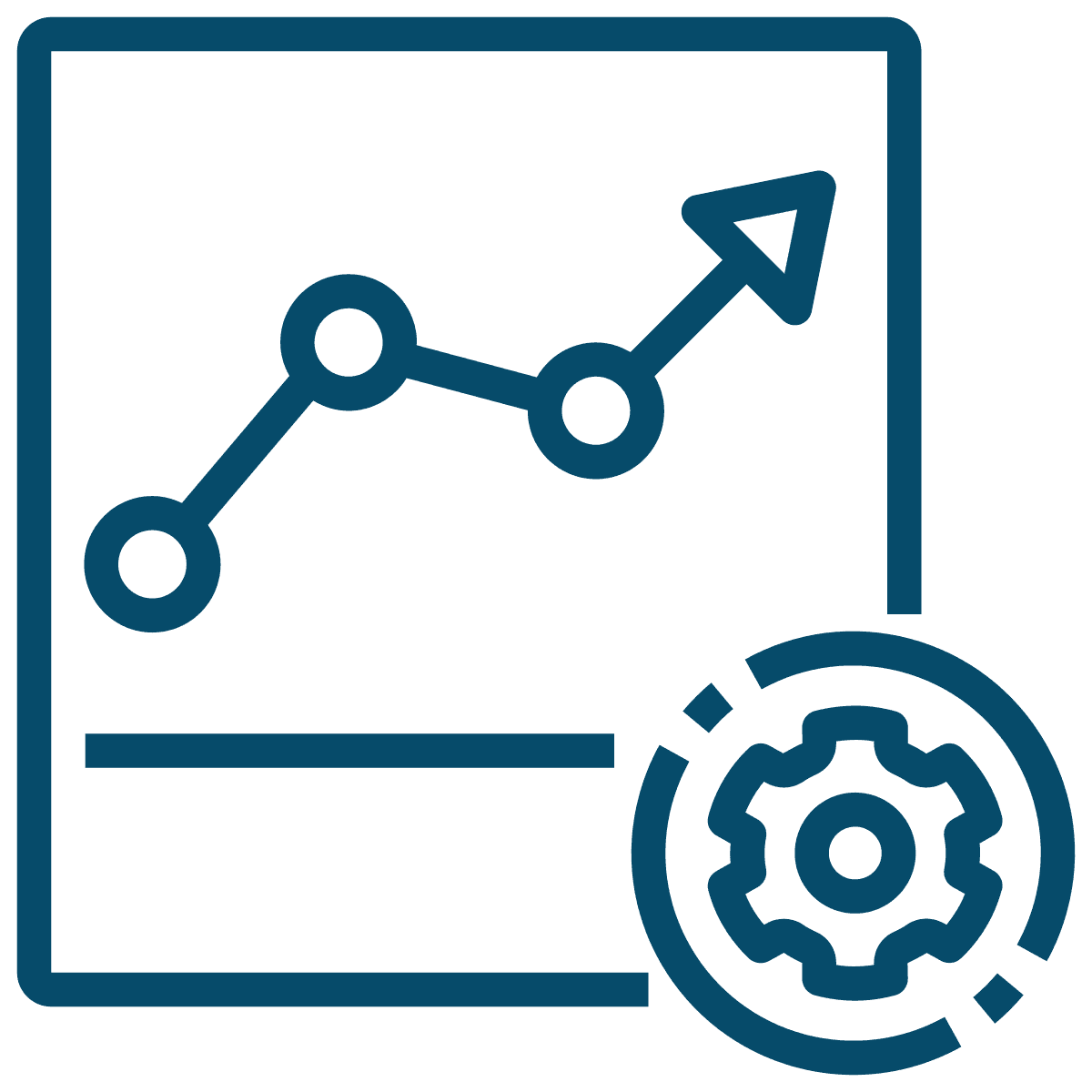 chart going up icon for financial modeling for data analytics in healthcare