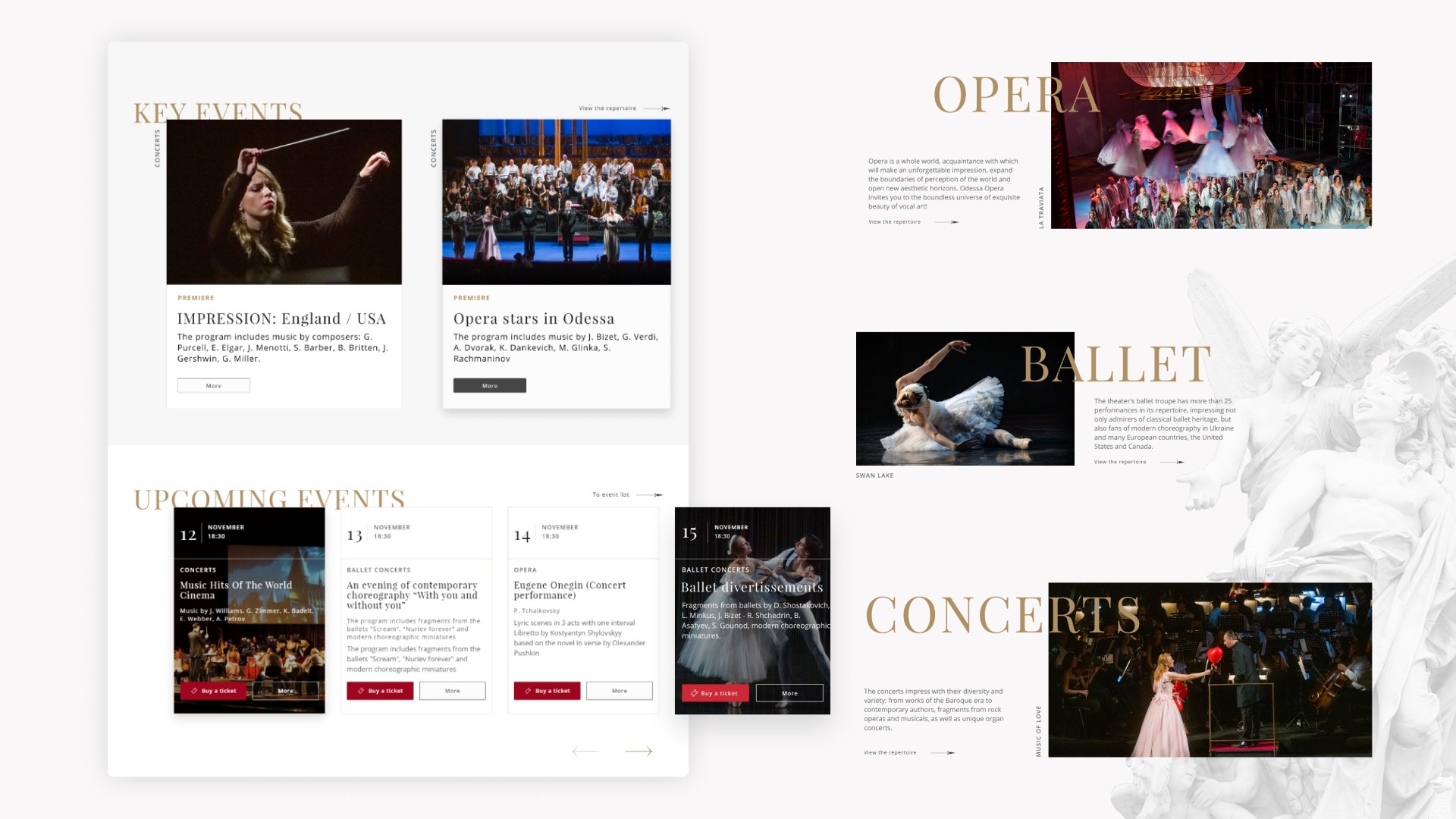 Redesign of Odessa National Academic Opera and Ballet Theater Website by CHYRKOV studio