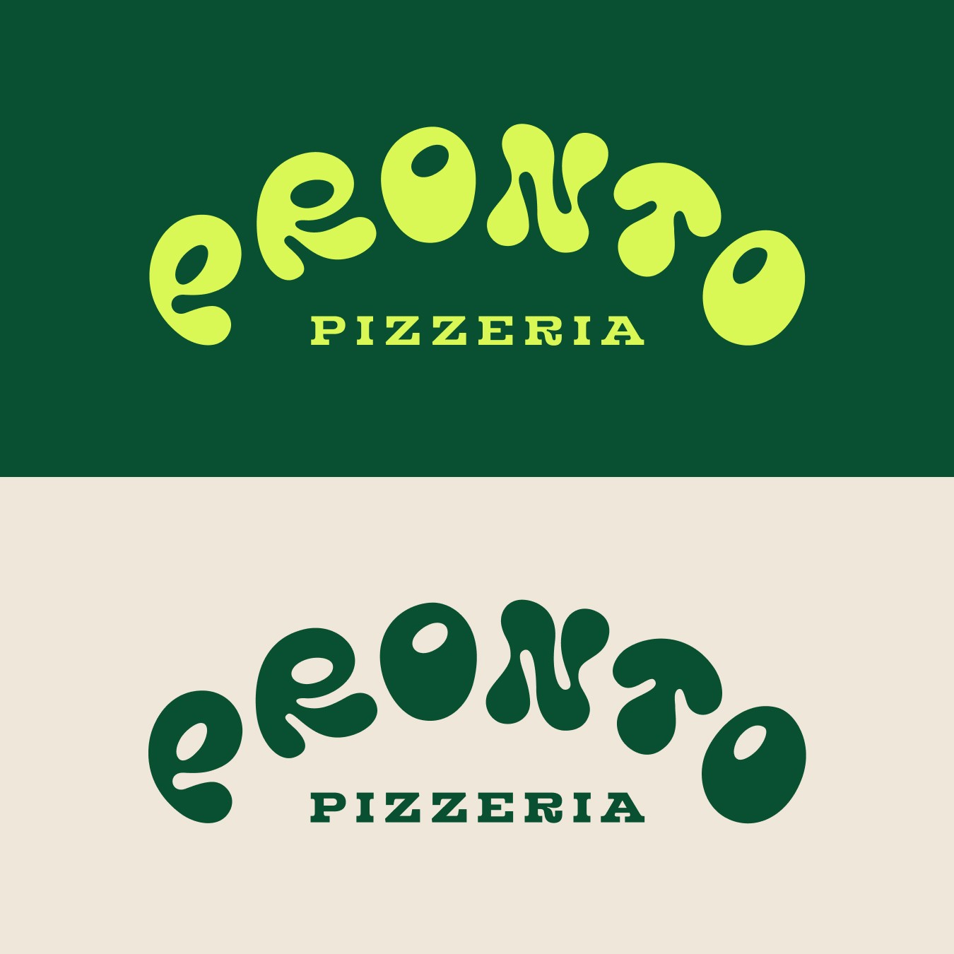 Pronto logotype color variations.