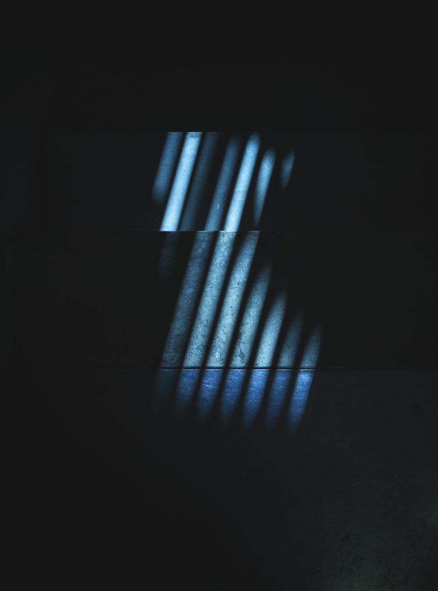 Dark room with light through a window