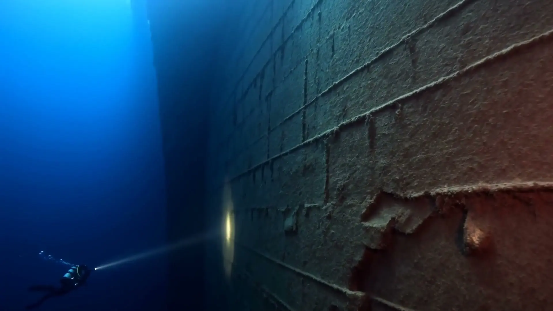 Diver at the final planned depth