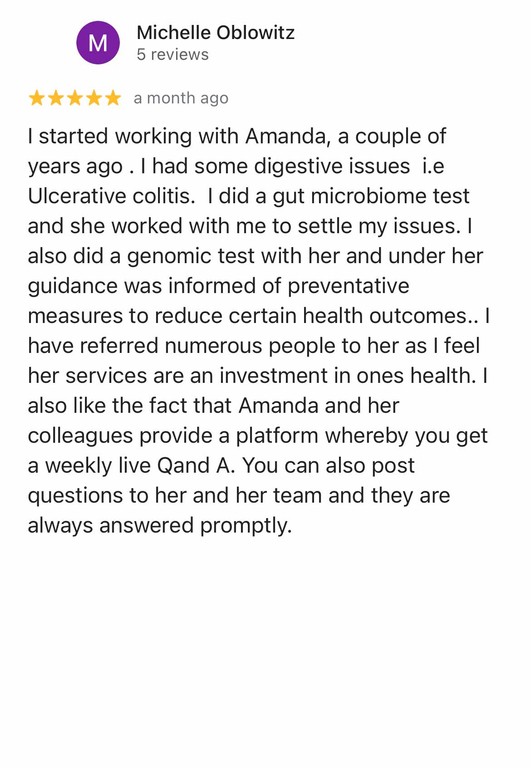 Prana Thrive client Google review 5, select to enlarge