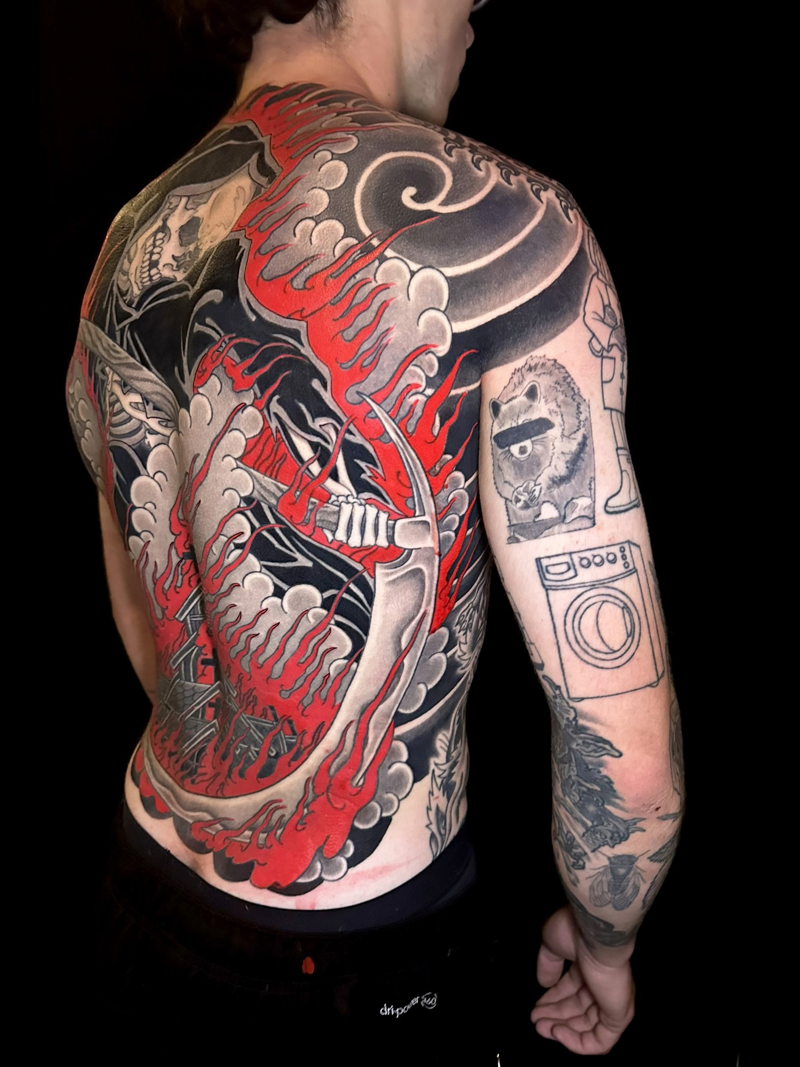 Reaper Over the Church backpiece, angled view