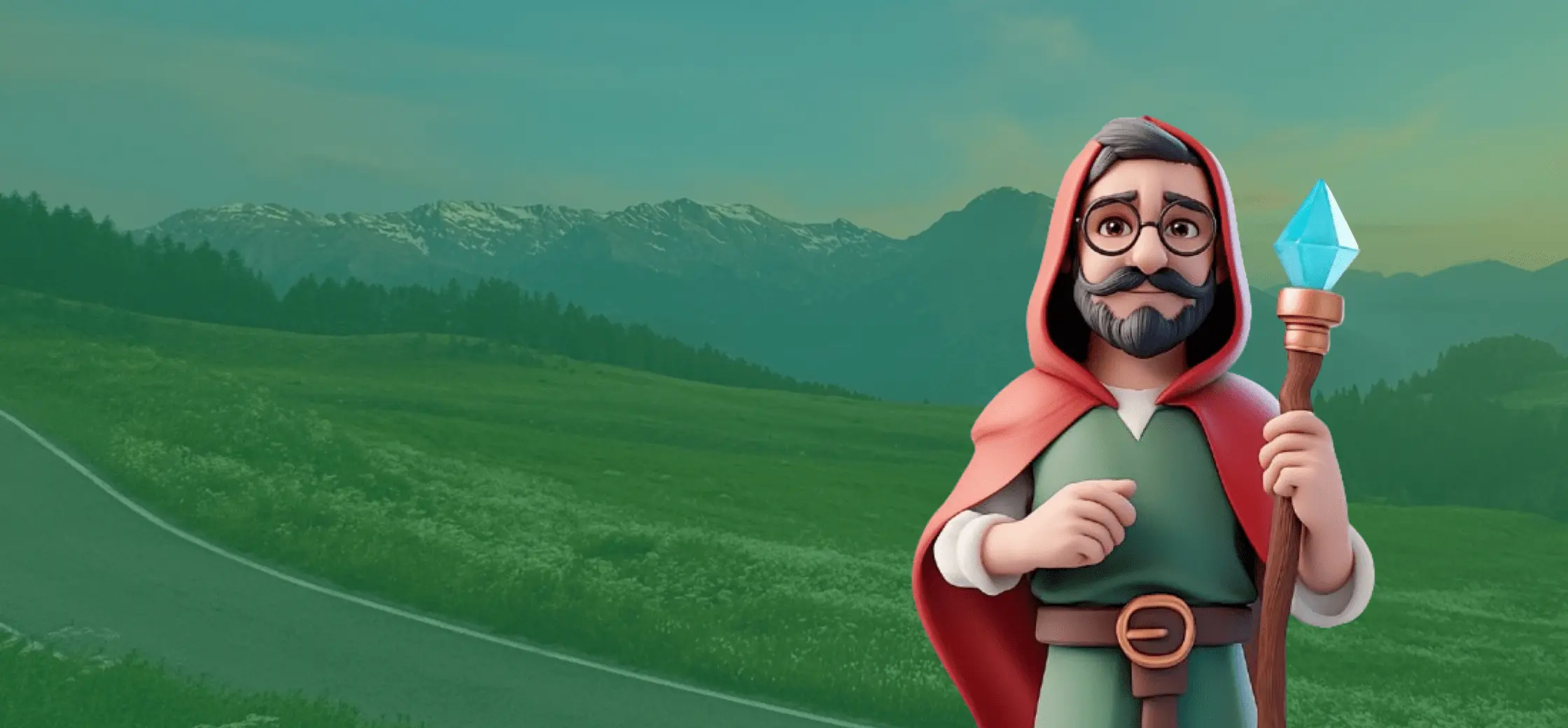 L'avatar di Vittorio Reinaudo, CTO dell'azienda su uno sfondo di una strada in mezzo alle montagne