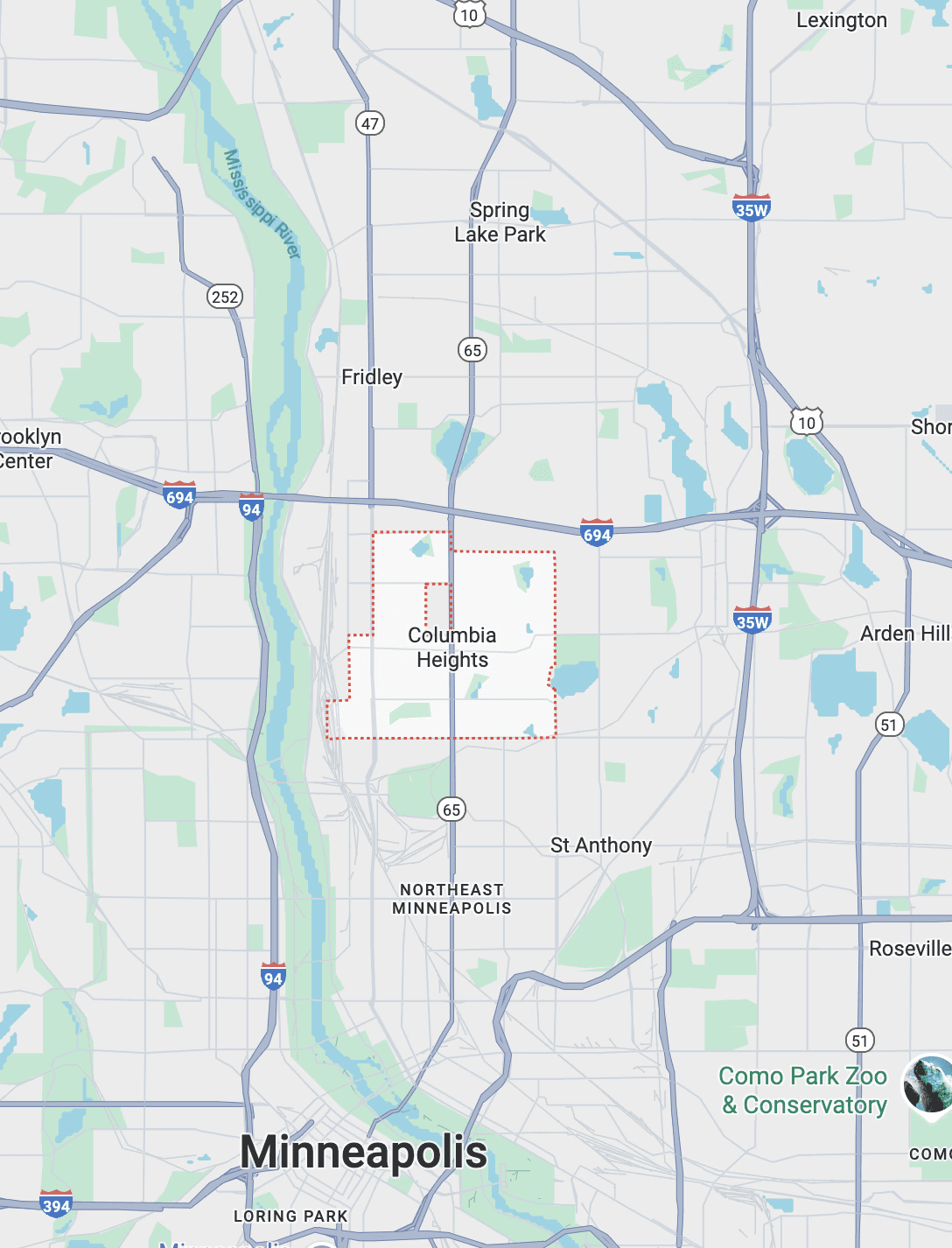 Columbia Heights, MN map
