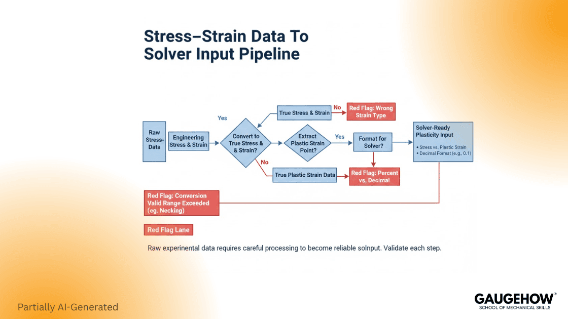 Stress–strain data to solver input pipeline