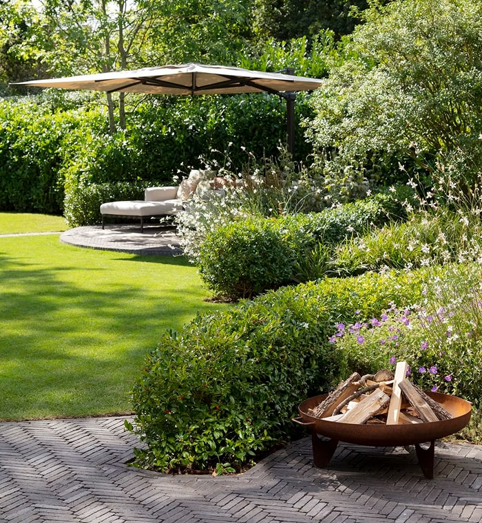 Beautiful landscaped garden with greenery and outdoor design elements.