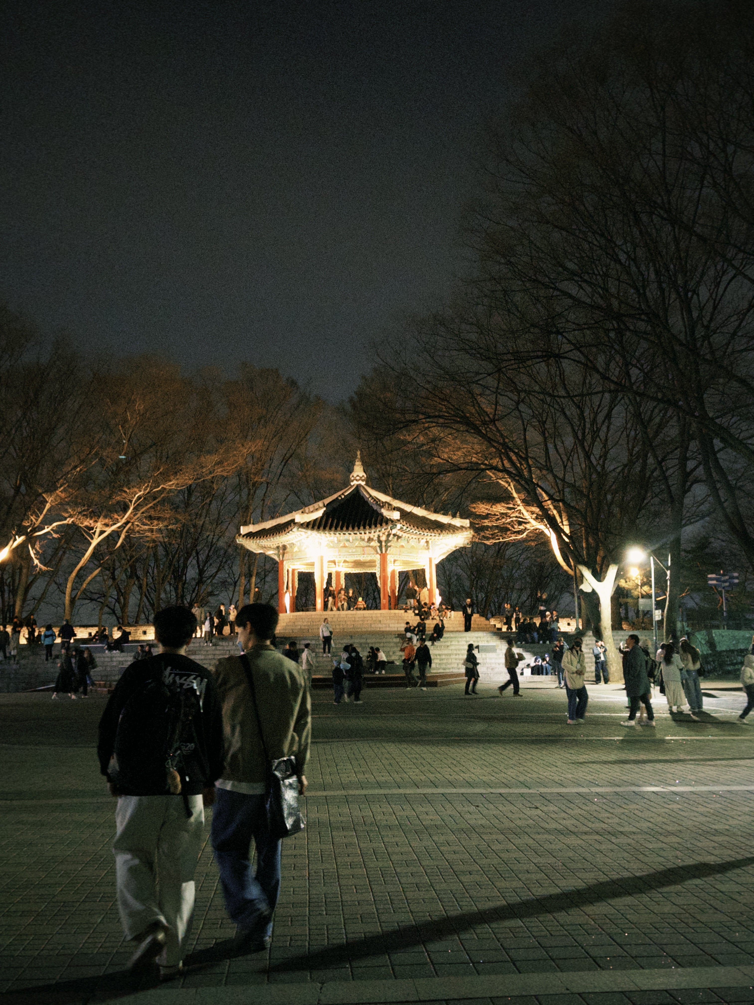 Namsan Park, Seoul, South Korea, at night.