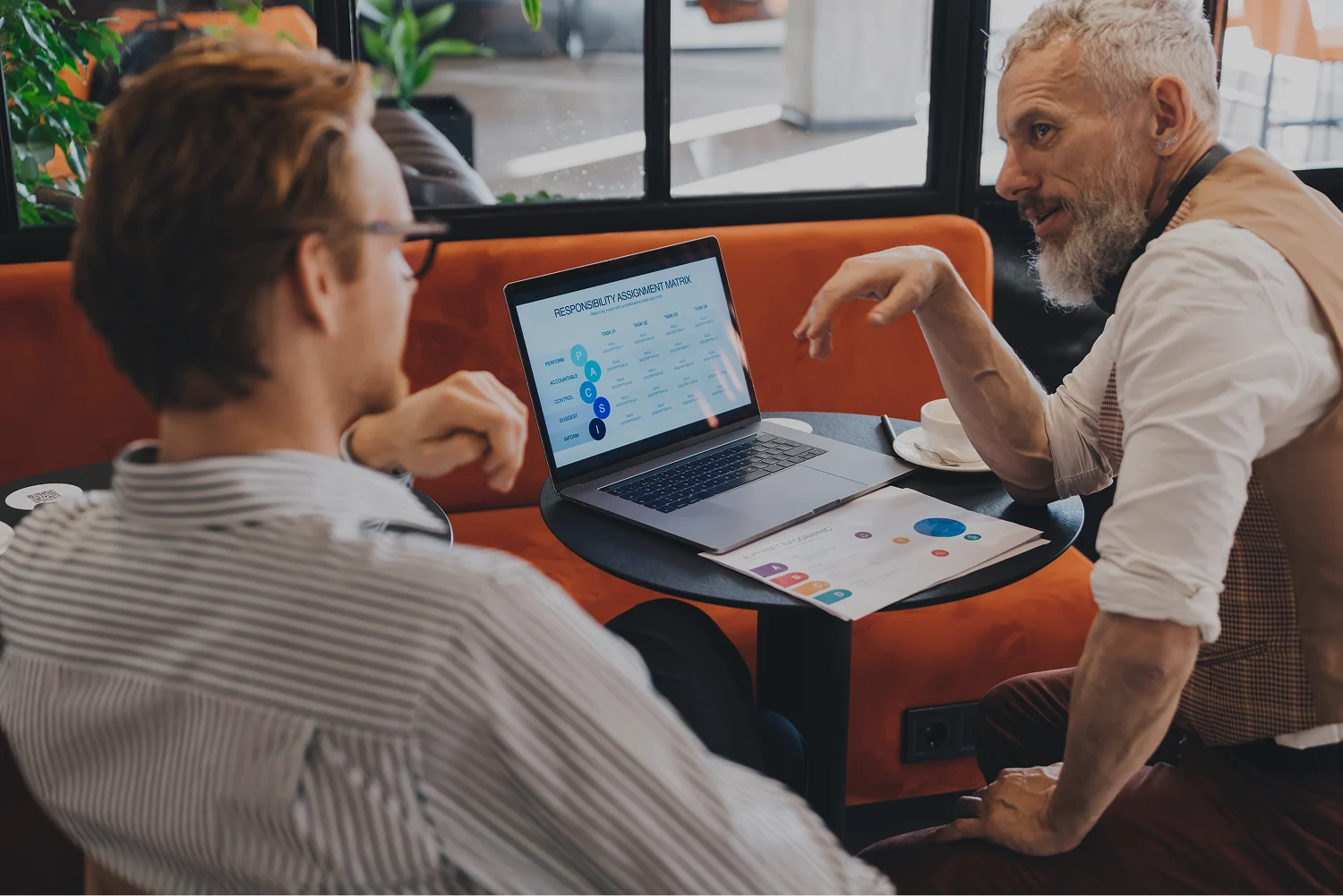 Two men working on a project