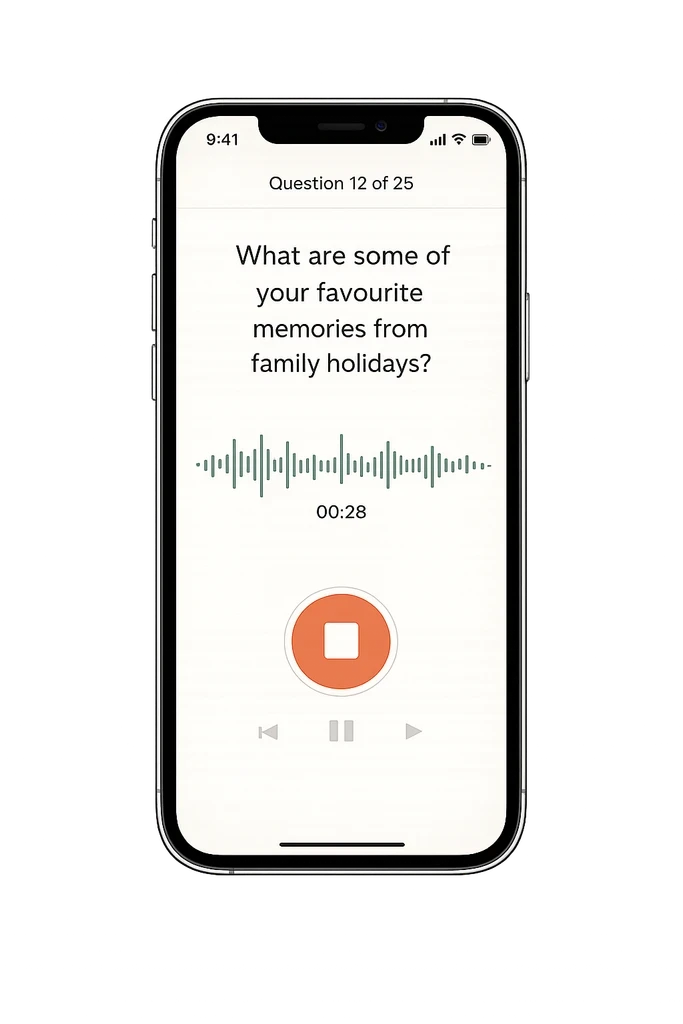 Storyfold recording app on an iPhone