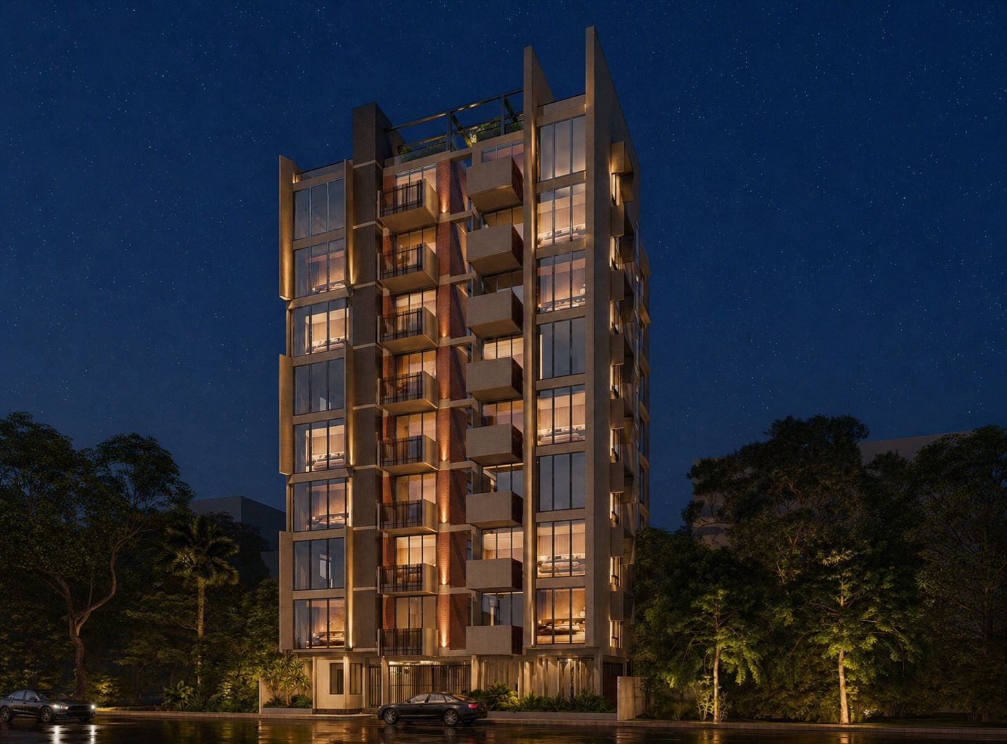a woman in a red cape standing in the woods