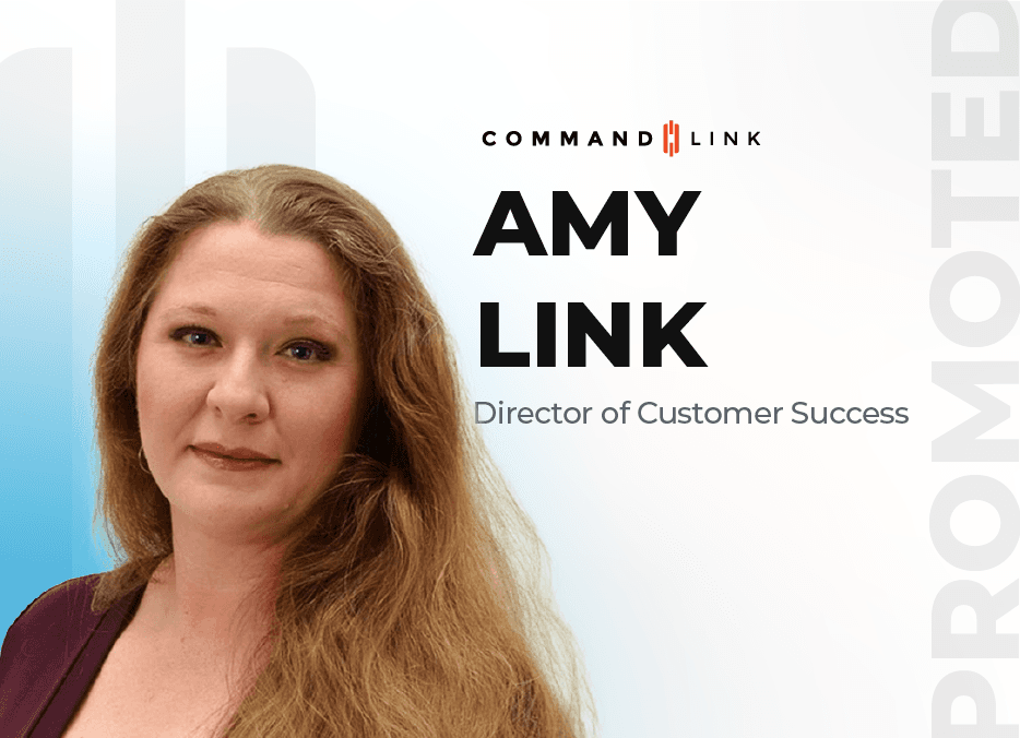 Amy Link promotional banner as new Director of Customer Success at CommandLink
