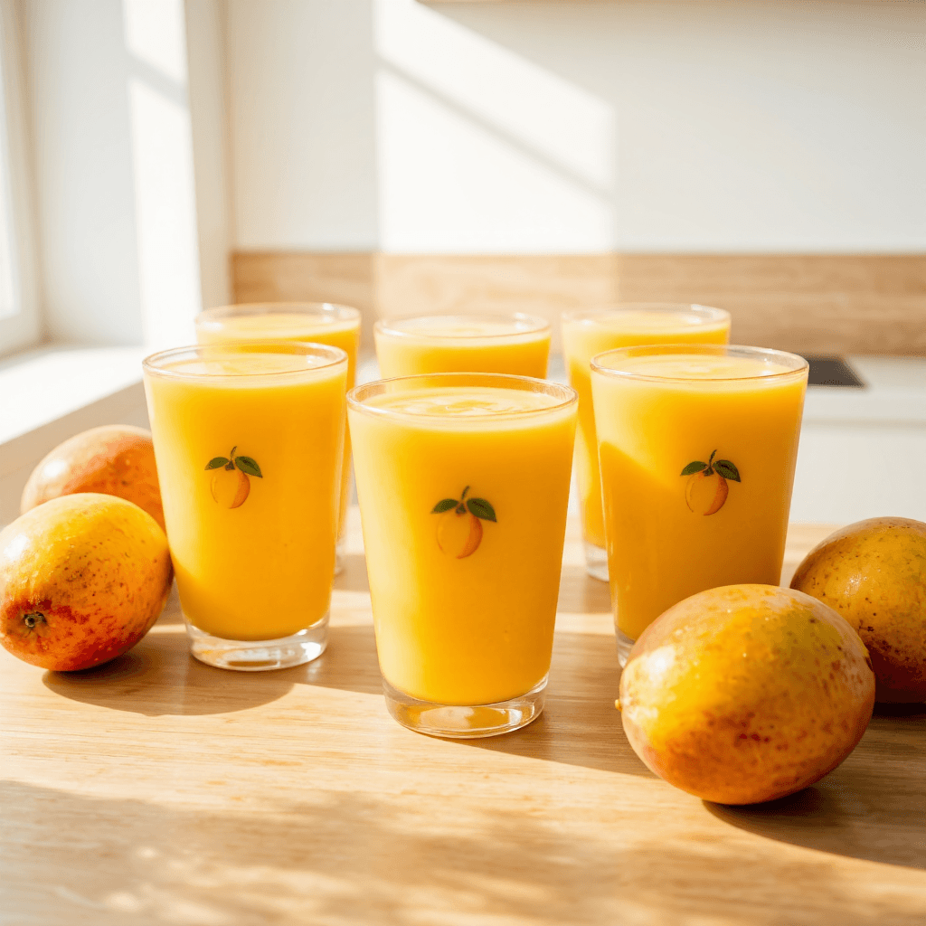 product photography of pack of mango pudding cups