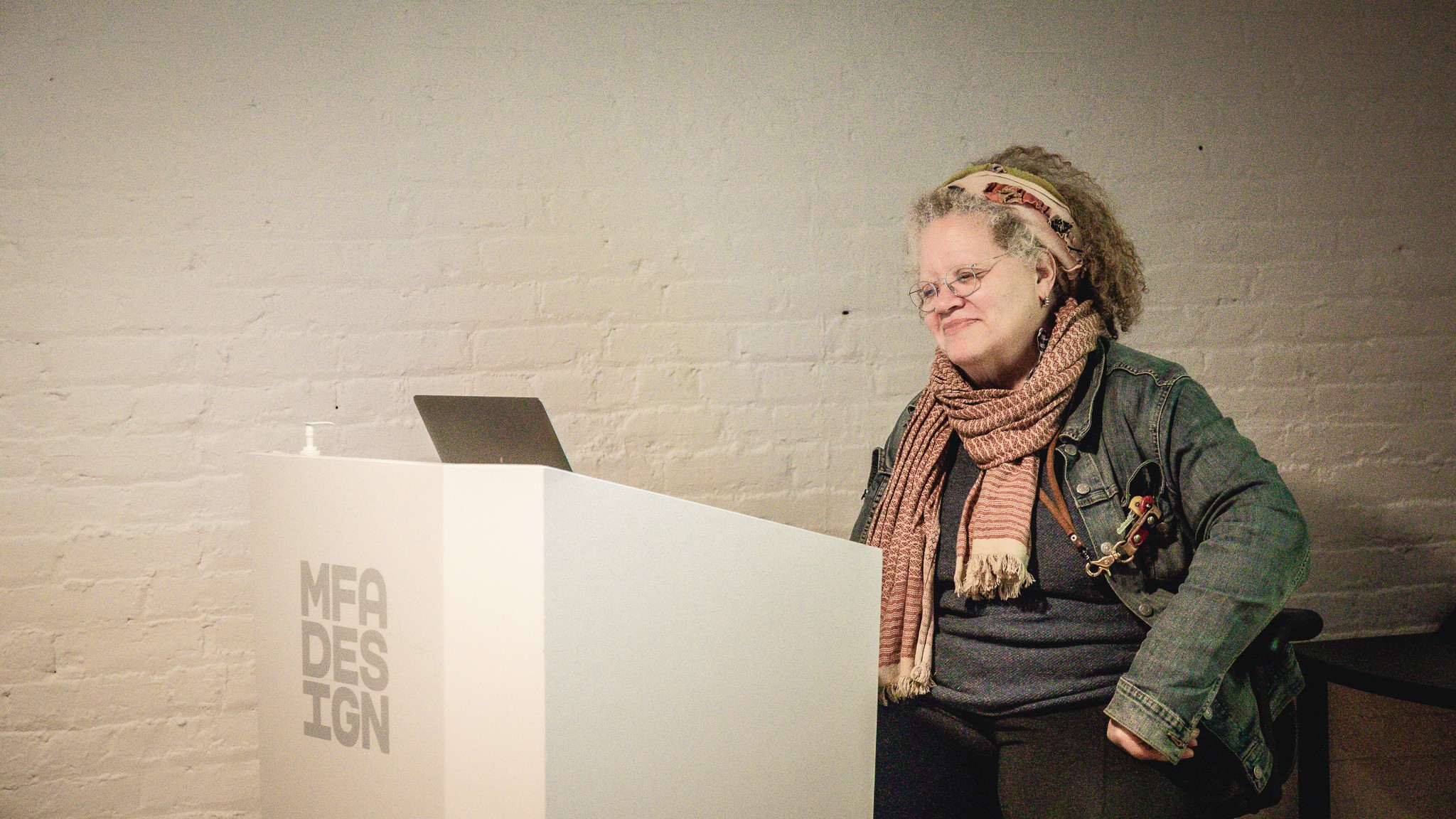 Gail Anderson presenting to students