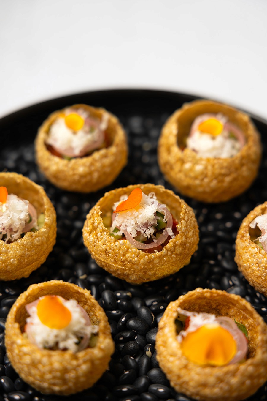 Nduja & romesco crisp canape