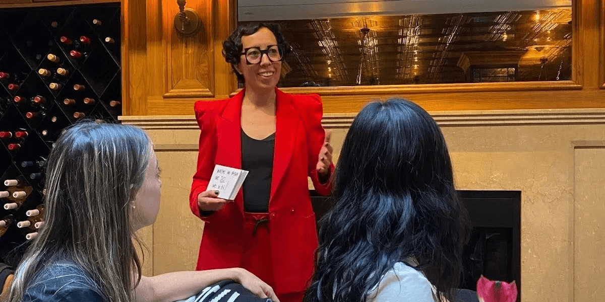 Amanda Ramos (WIN CEO) speaking to a group