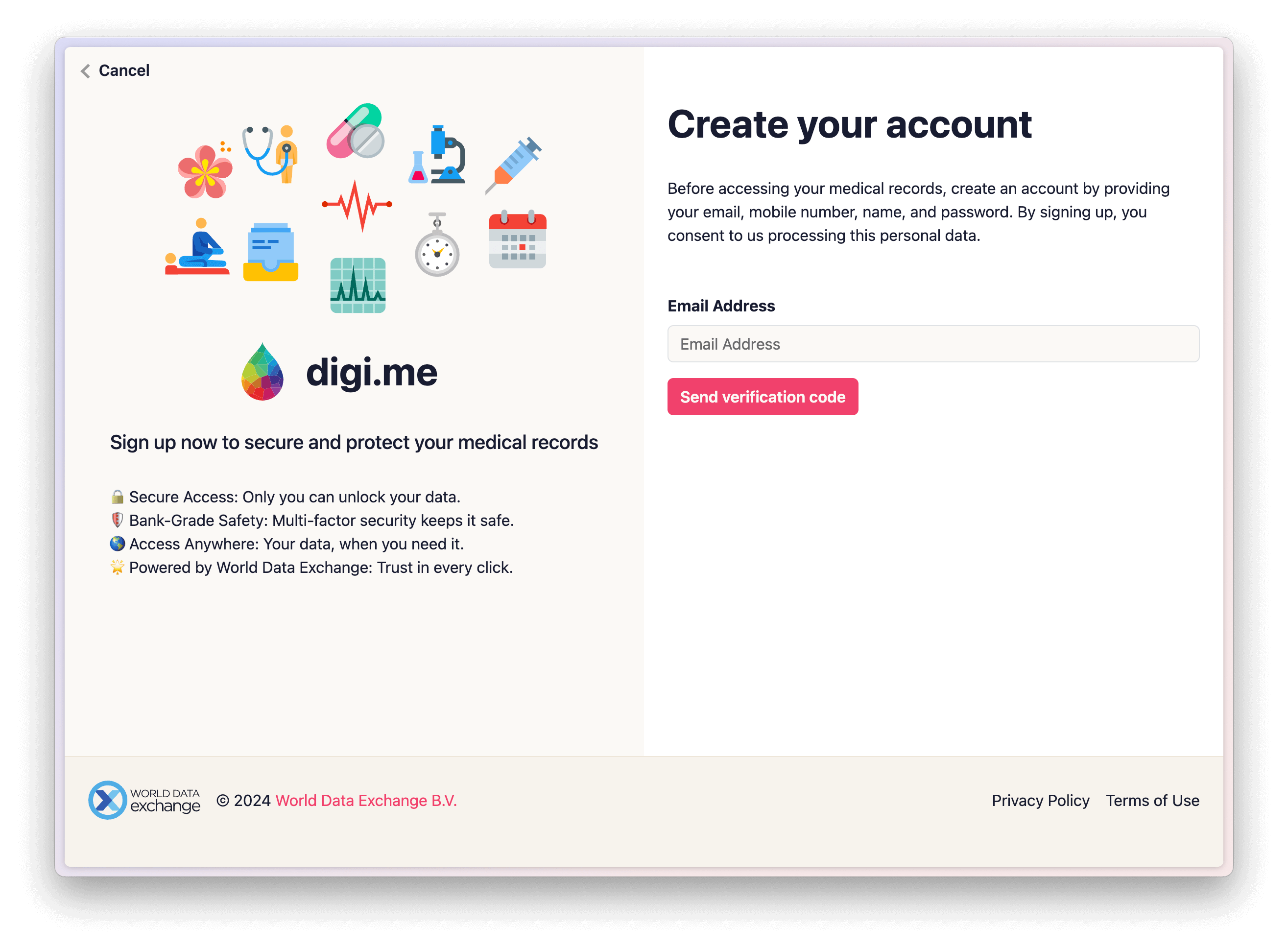 digi create account screen