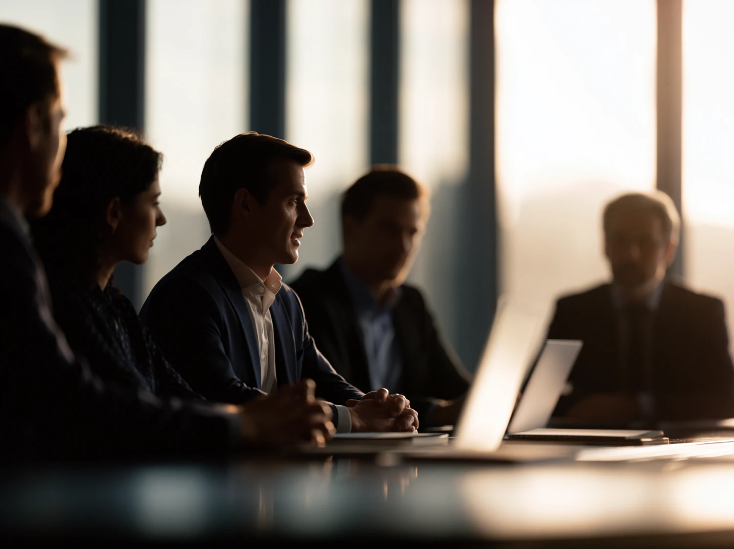 Group meeting in office setting