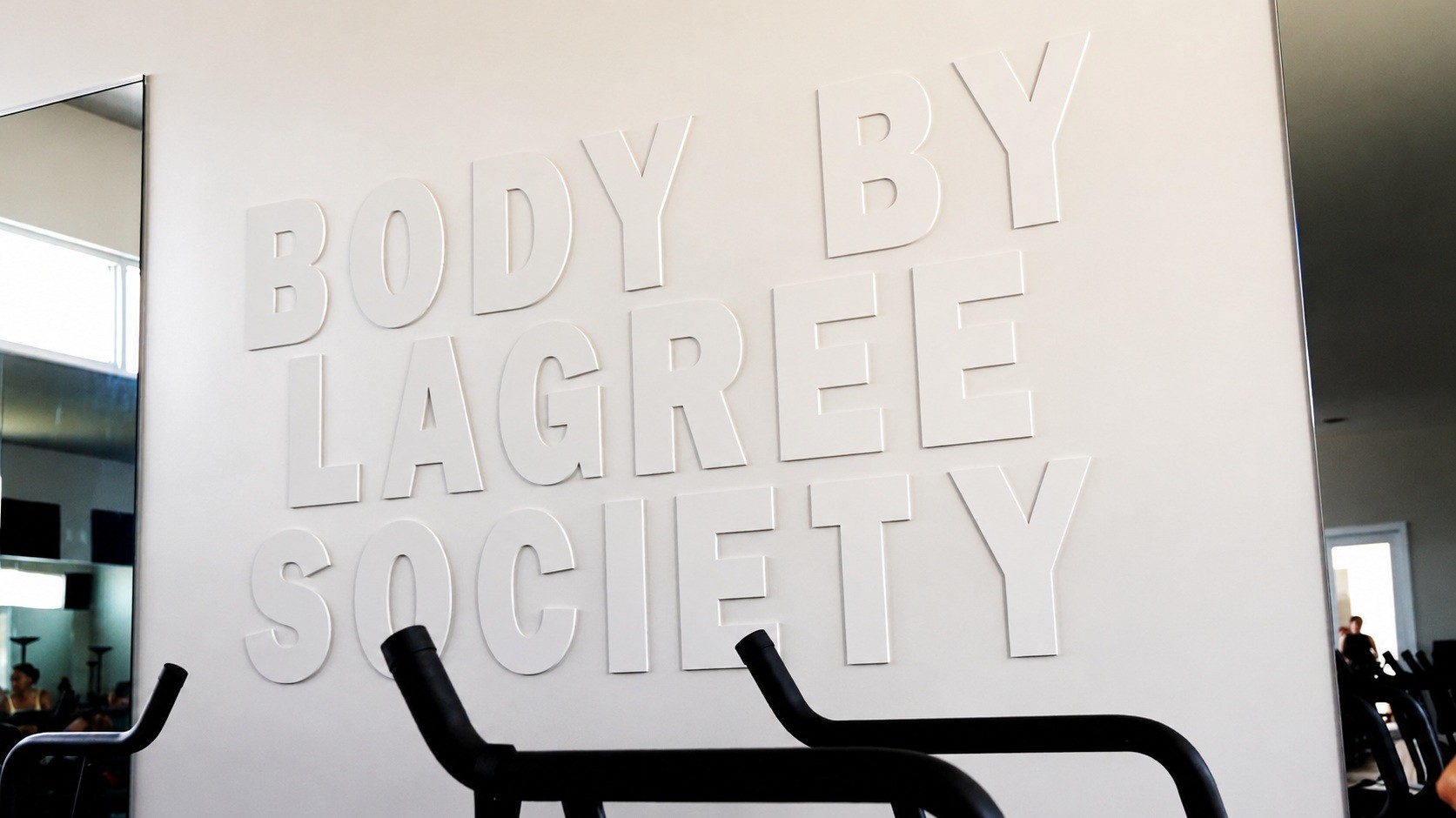Body by Lagree Society wall lettering