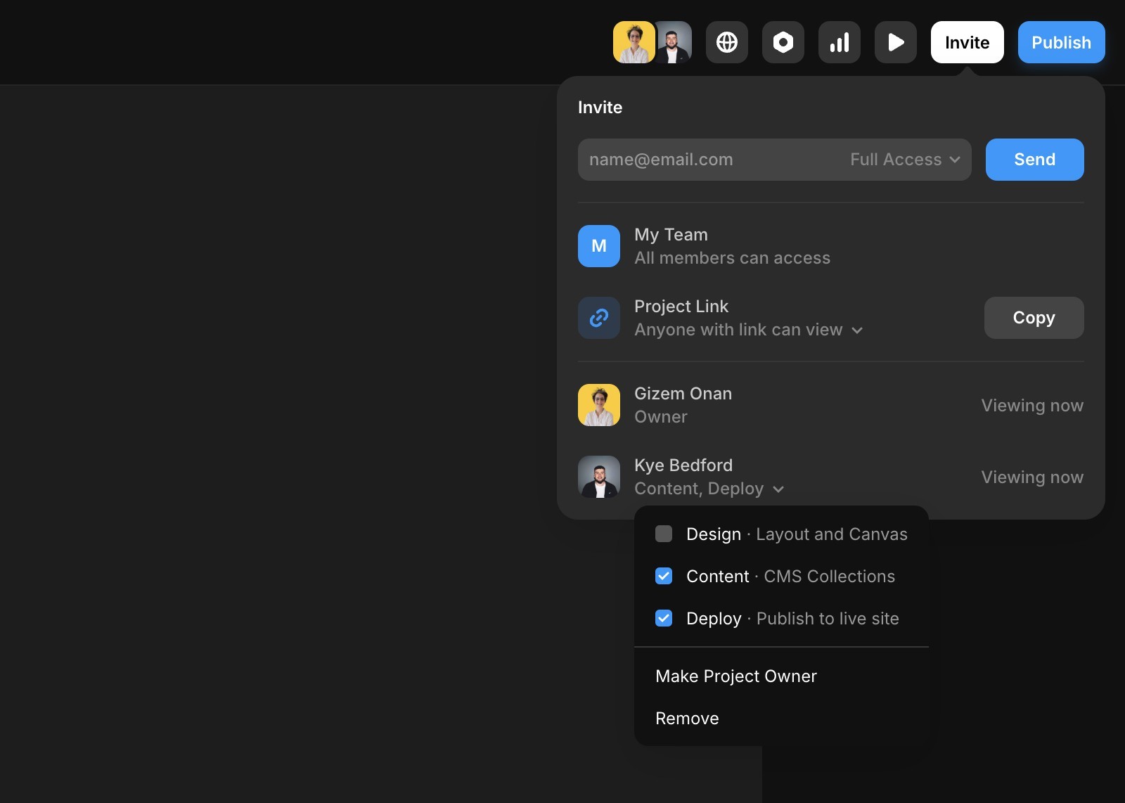 编辑器中的邀请弹窗。