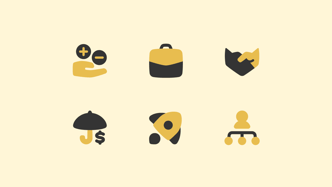 Plump Flat Business Icon Set